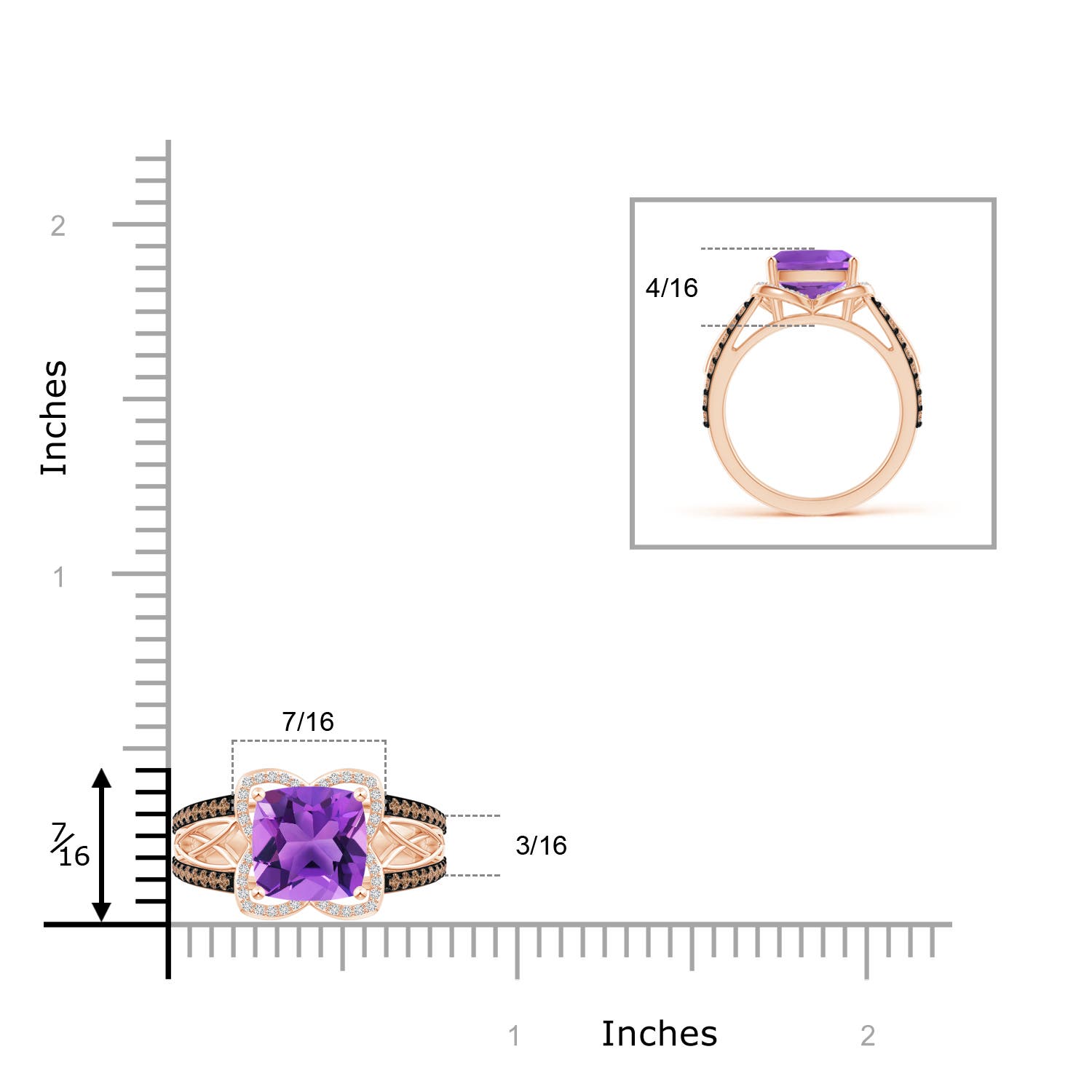 AAA - Amethyst / 2.6 CT / 14 KT Rose Gold