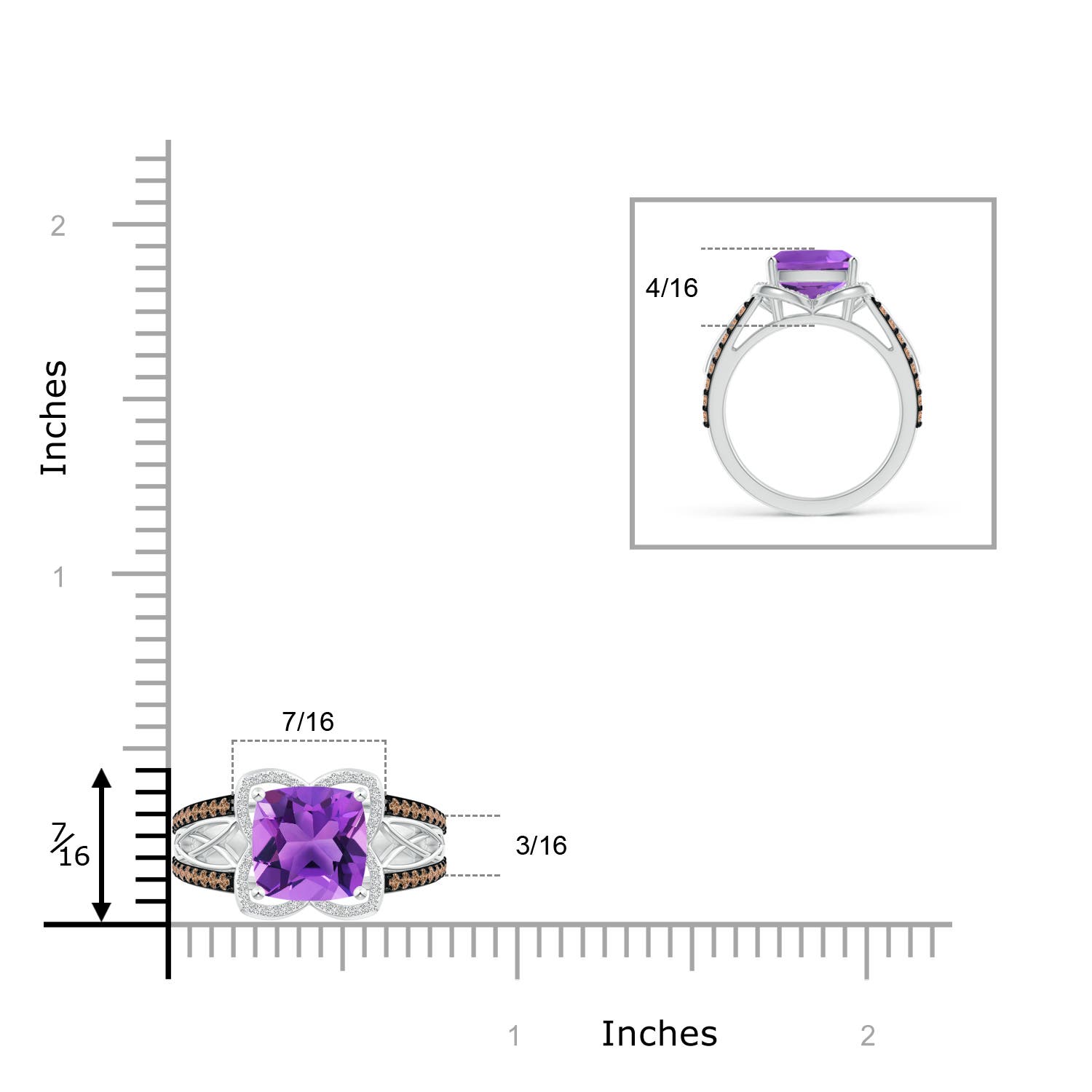 AAA - Amethyst / 2.6 CT / 14 KT White Gold