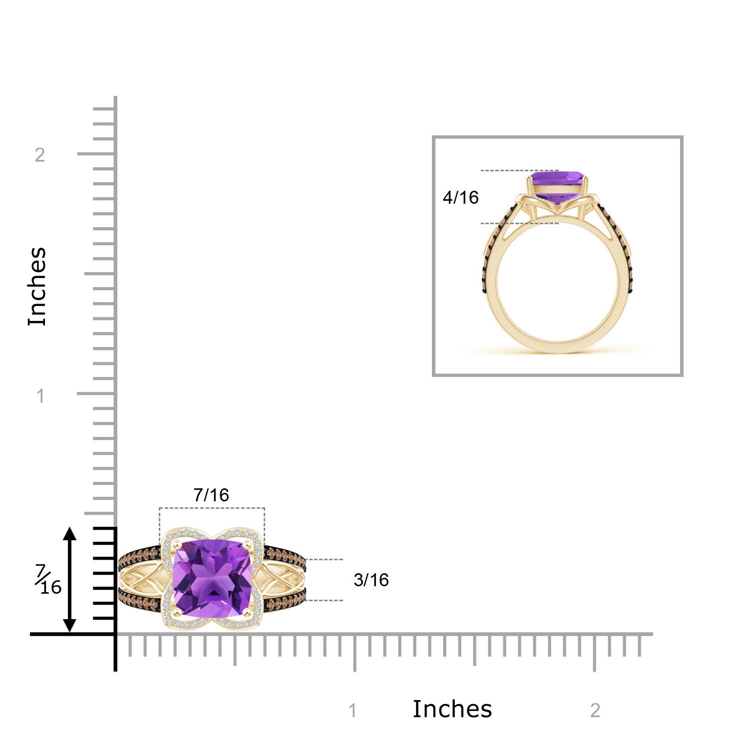 AAA - Amethyst / 2.6 CT / 14 KT Yellow Gold