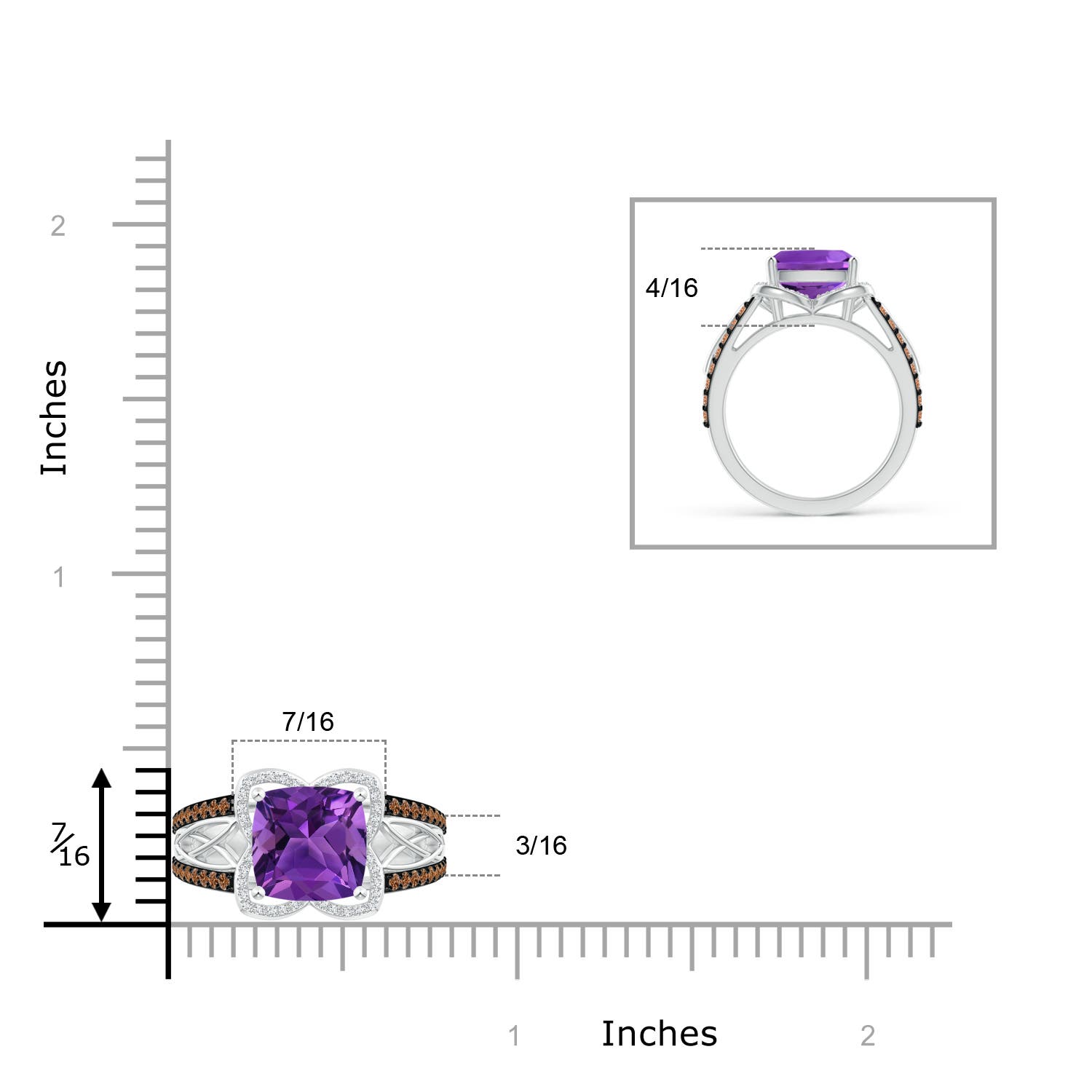 AAAA - Amethyst / 2.6 CT / 14 KT White Gold