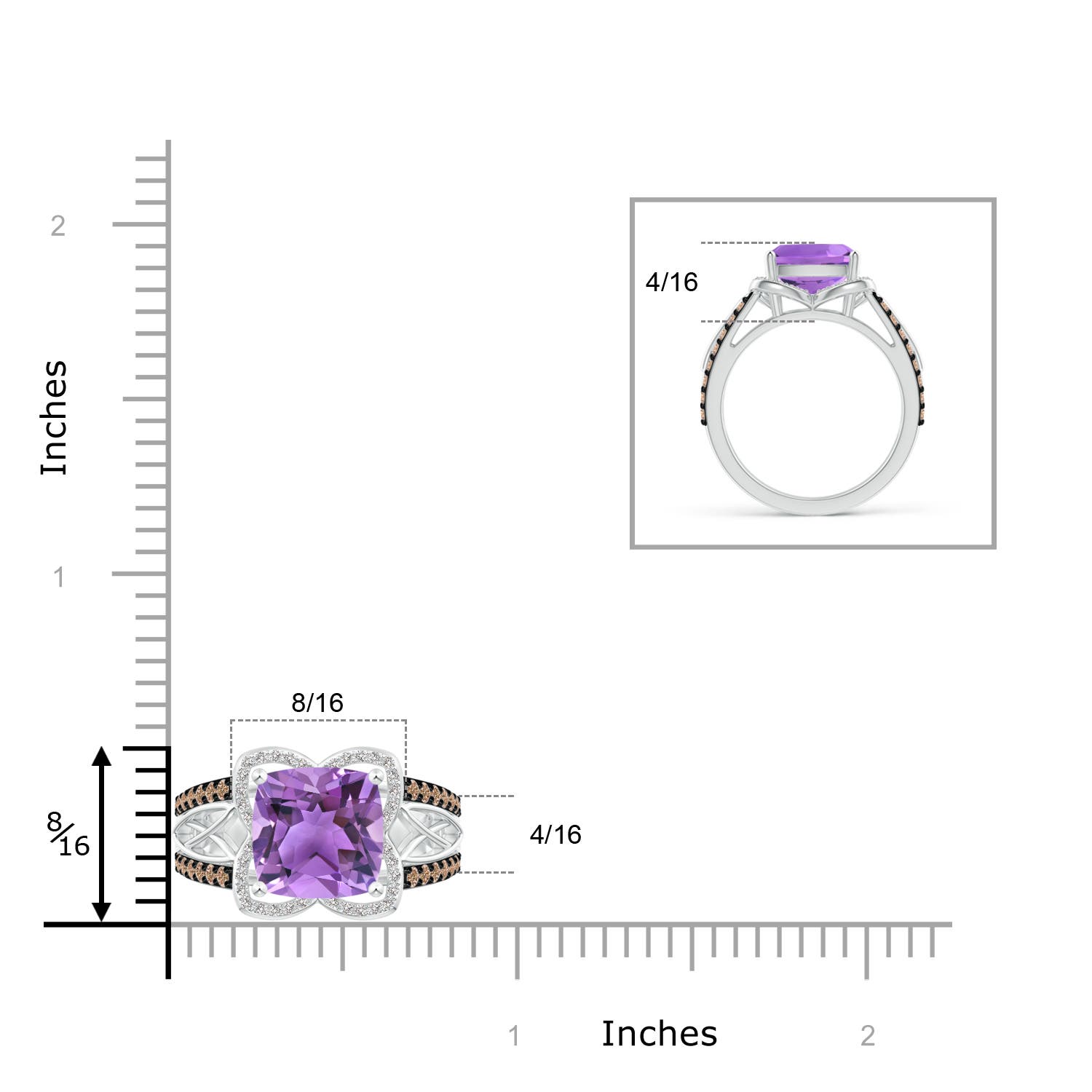 AA - Amethyst / 3.61 CT / 14 KT White Gold