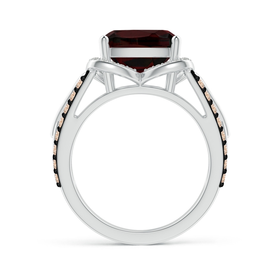 10mm A Cushion Garnet Celtic Knot Cocktail Ring in White Gold side-1