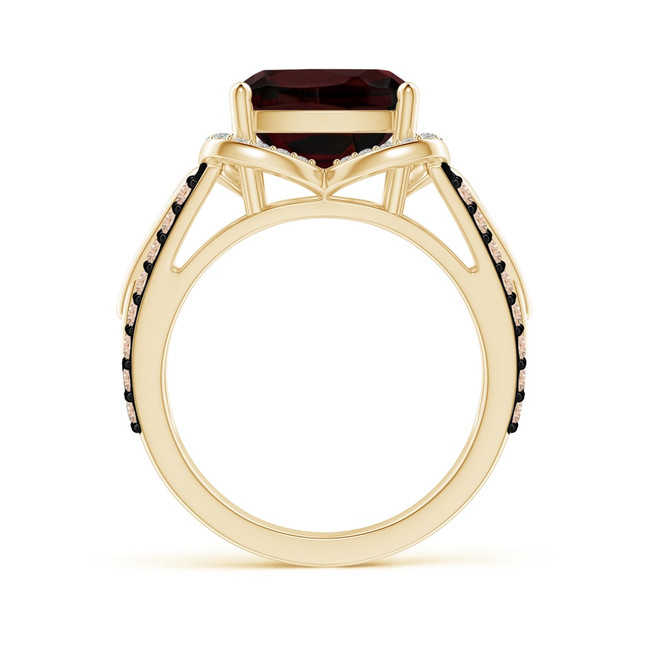 10mm A Cushion Garnet Celtic Knot Cocktail Ring in Yellow Gold side-1