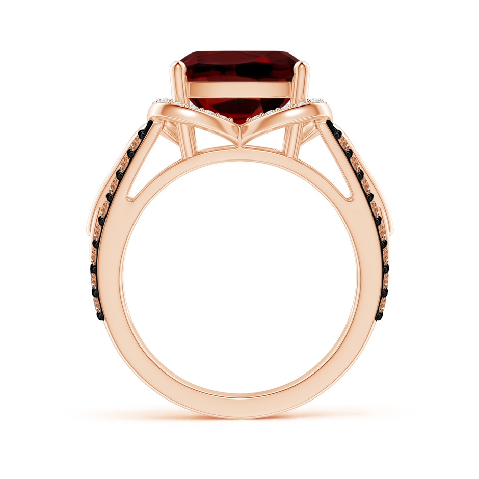 10mm AAAA Cushion Garnet Celtic Knot Cocktail Ring in Rose Gold side-1