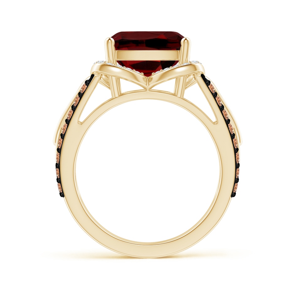 10mm AAAA Cushion Garnet Celtic Knot Cocktail Ring in Yellow Gold side-1