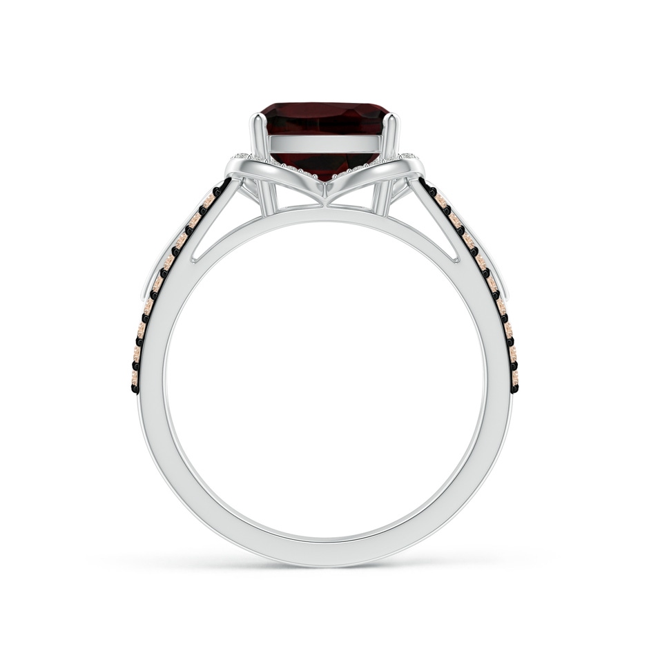 8mm A Cushion Garnet Celtic Knot Cocktail Ring in White Gold side-1