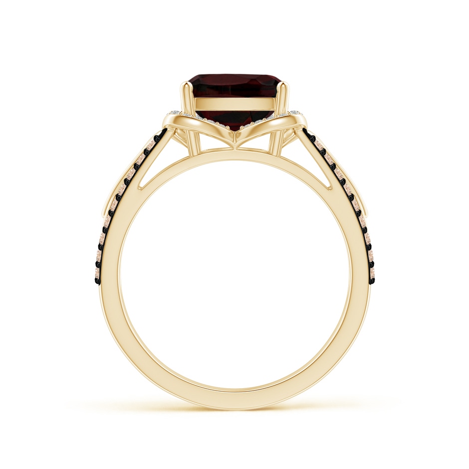 8mm A Cushion Garnet Celtic Knot Cocktail Ring in Yellow Gold side-1