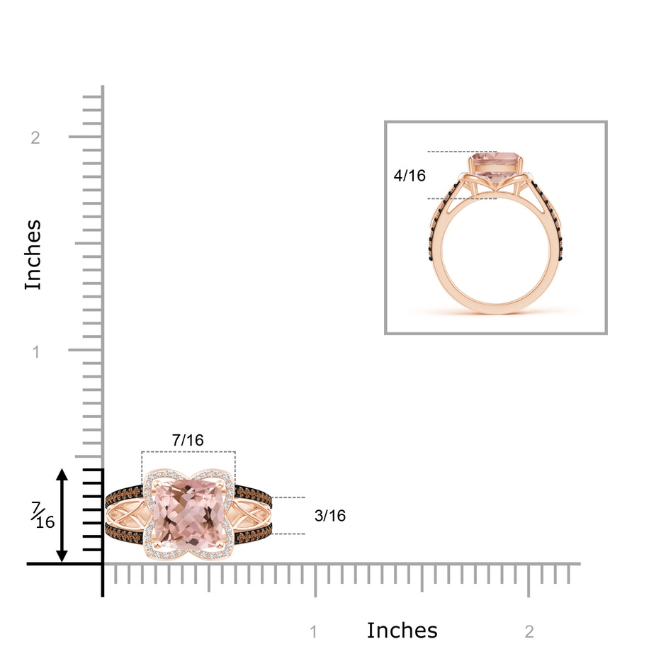 8mm AAAA Cushion Morganite Celtic Knot Cocktail Ring in Rose Gold product image