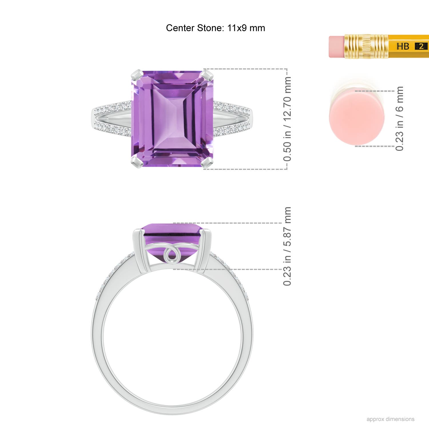 A - Amethyst / 4.14 CT / 14 KT White Gold