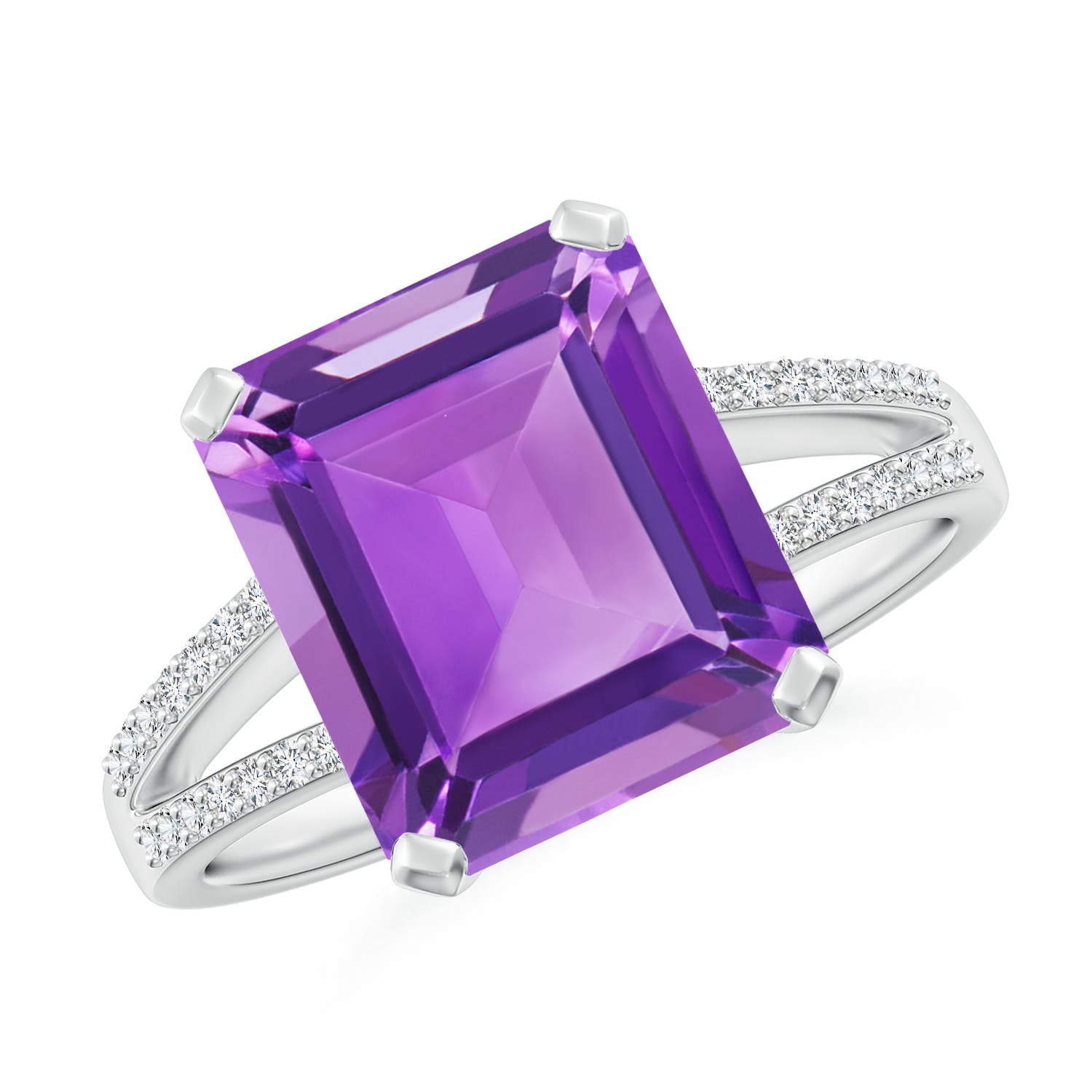 AA - Amethyst / 4.14 CT / 14 KT White Gold