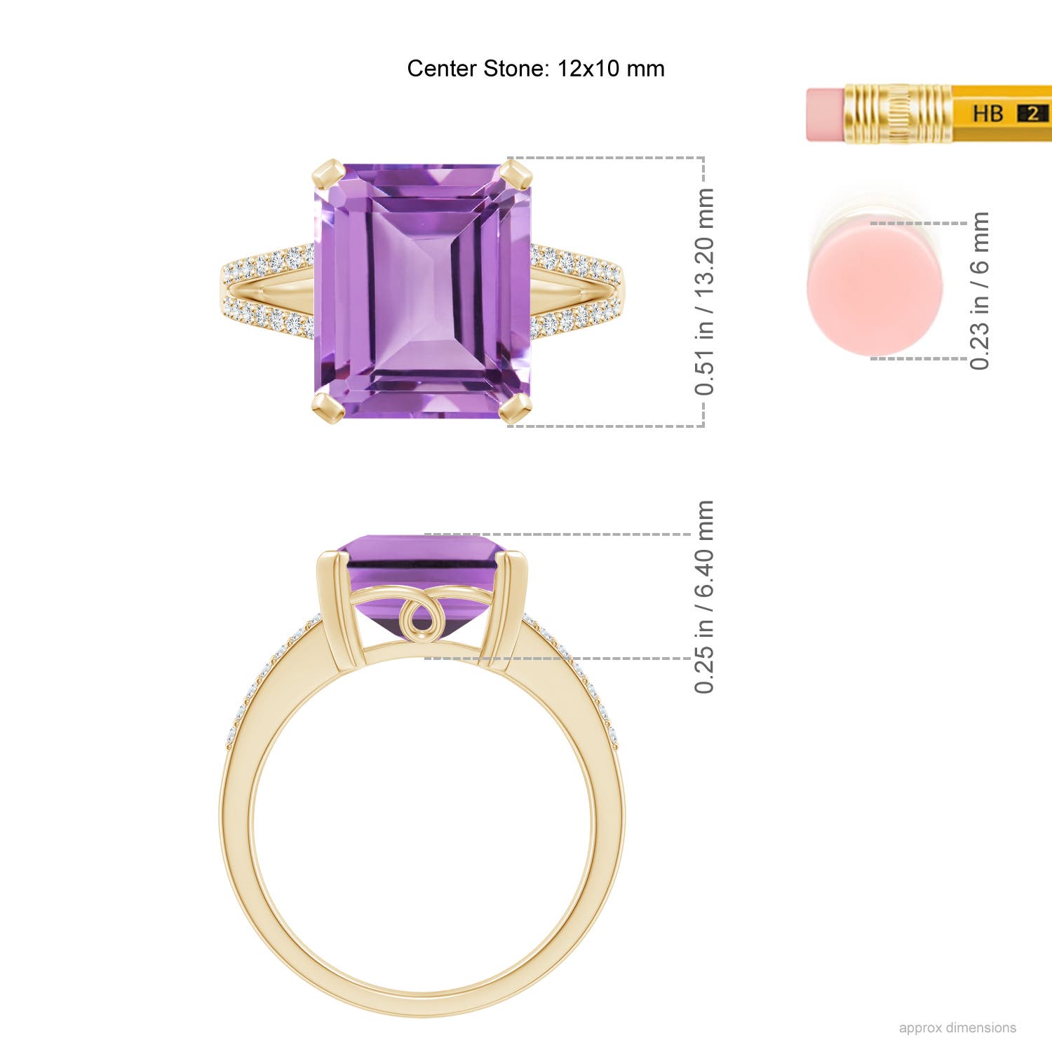 A - Amethyst / 5.47 CT / 14 KT Yellow Gold