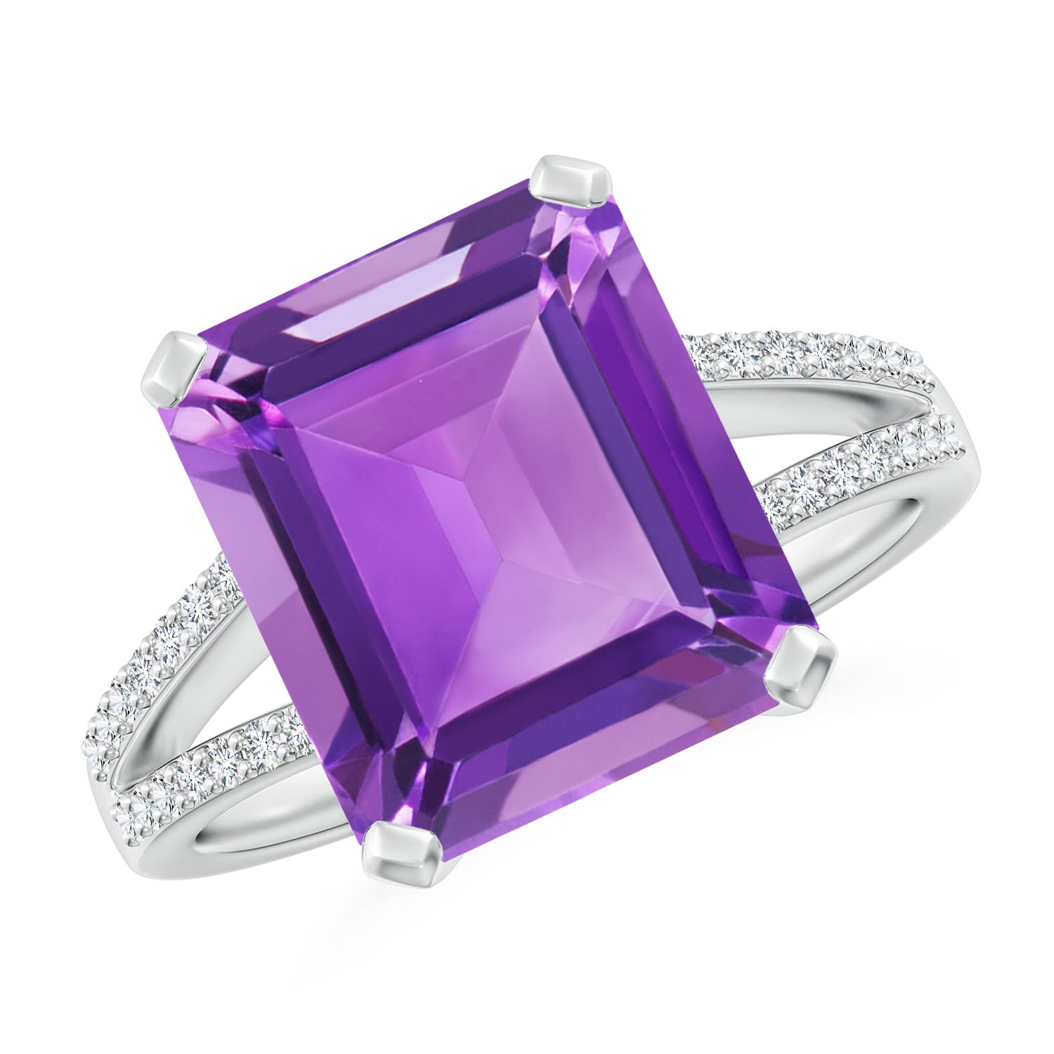 AA - Amethyst / 5.47 CT / 14 KT White Gold