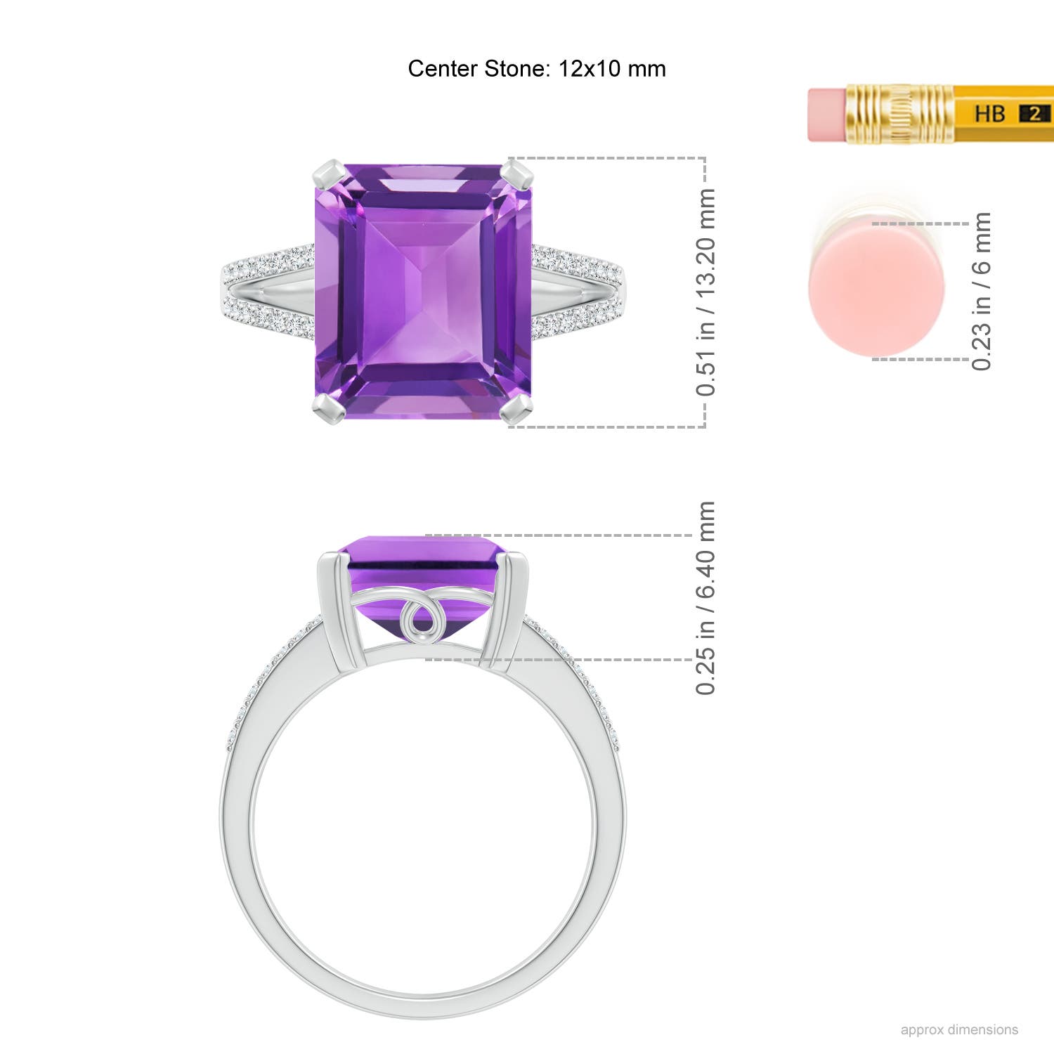 AA - Amethyst / 5.47 CT / 14 KT White Gold