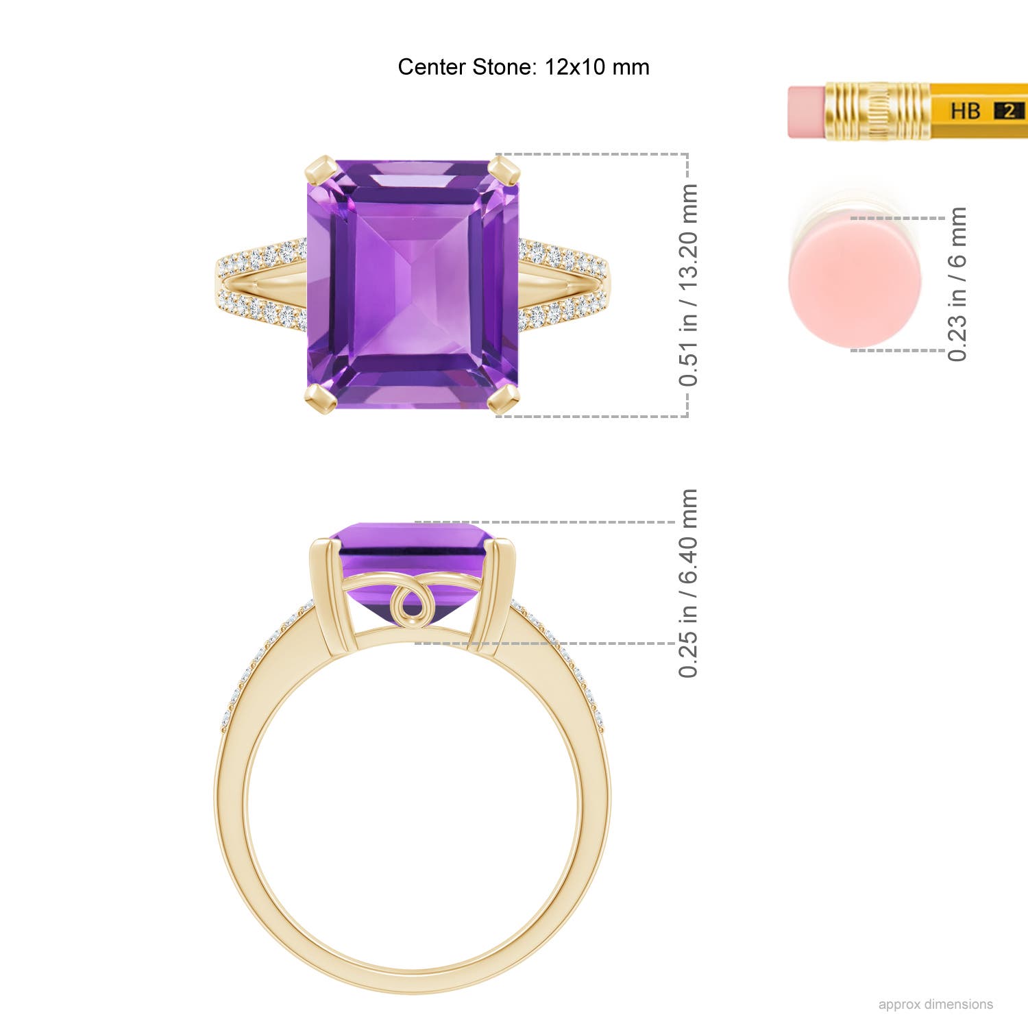 AA - Amethyst / 5.47 CT / 14 KT Yellow Gold