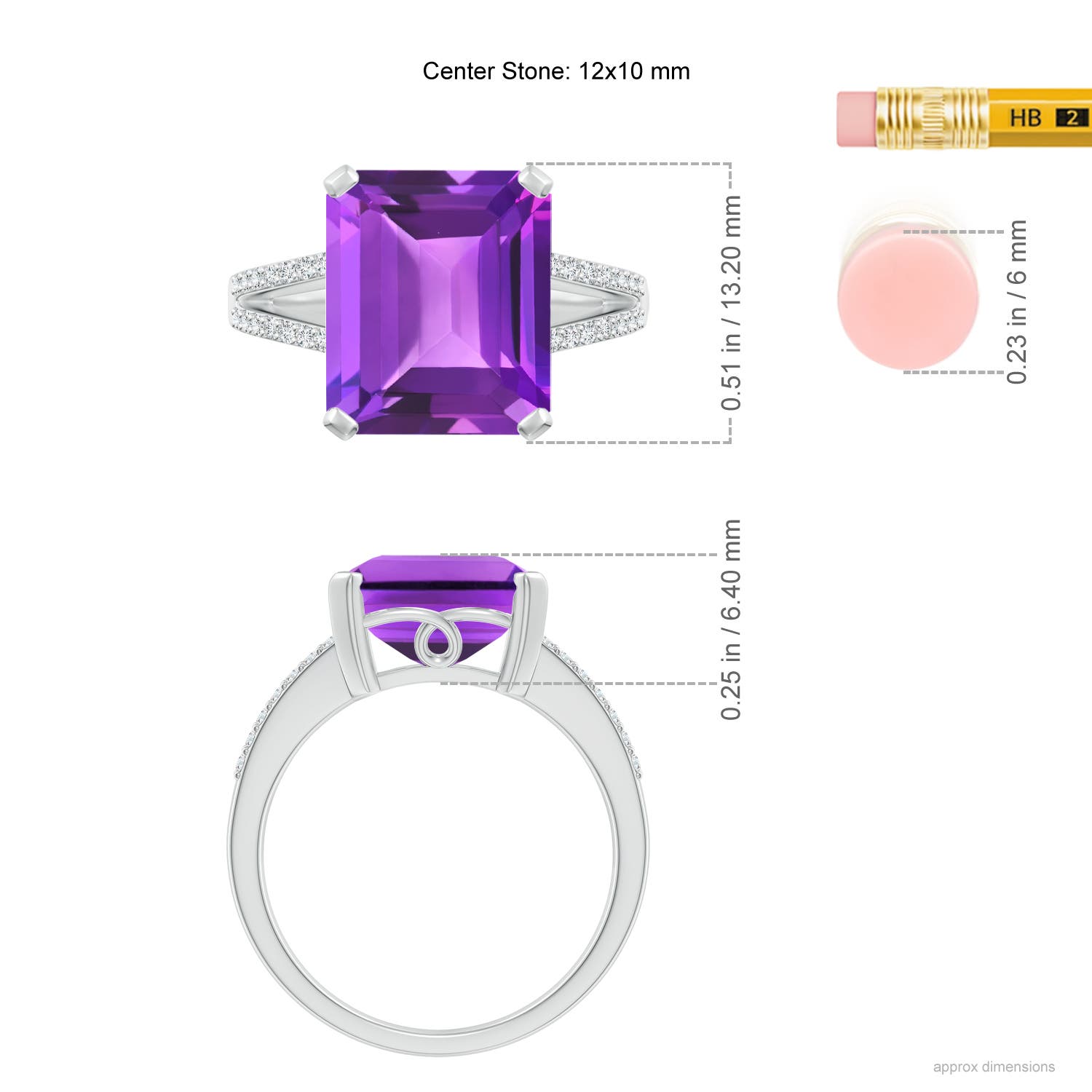 AAA - Amethyst / 5.47 CT / 14 KT White Gold