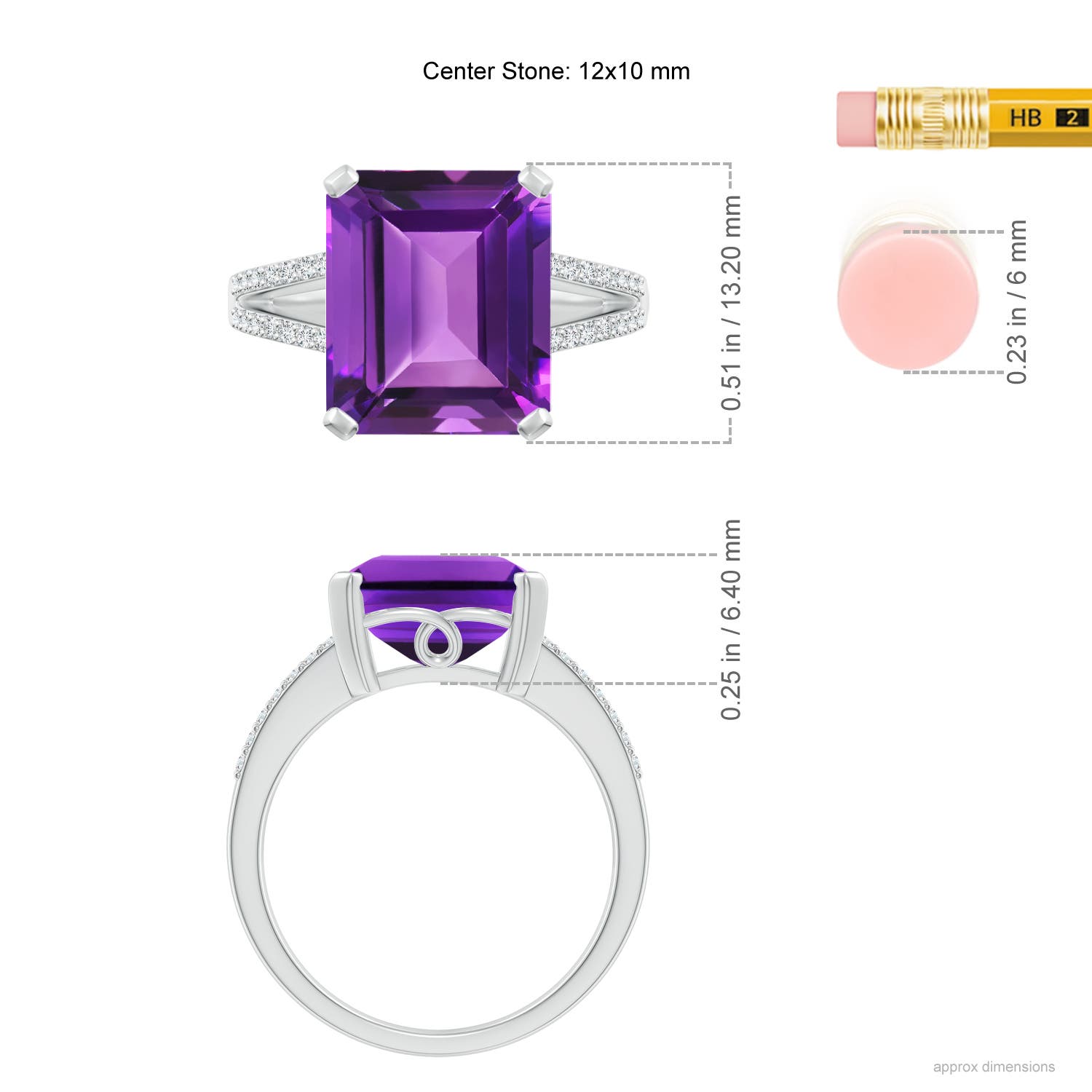 AAAA - Amethyst / 5.47 CT / 14 KT White Gold