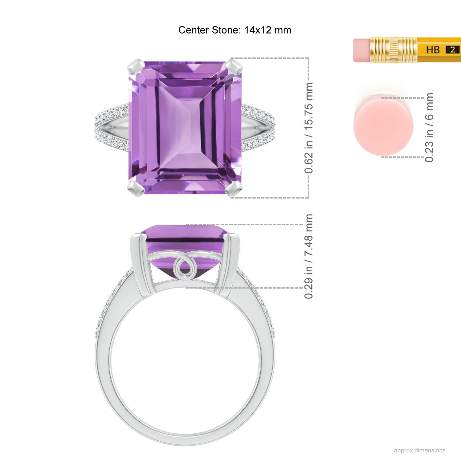 A - Amethyst / 9.82 CT / 14 KT White Gold