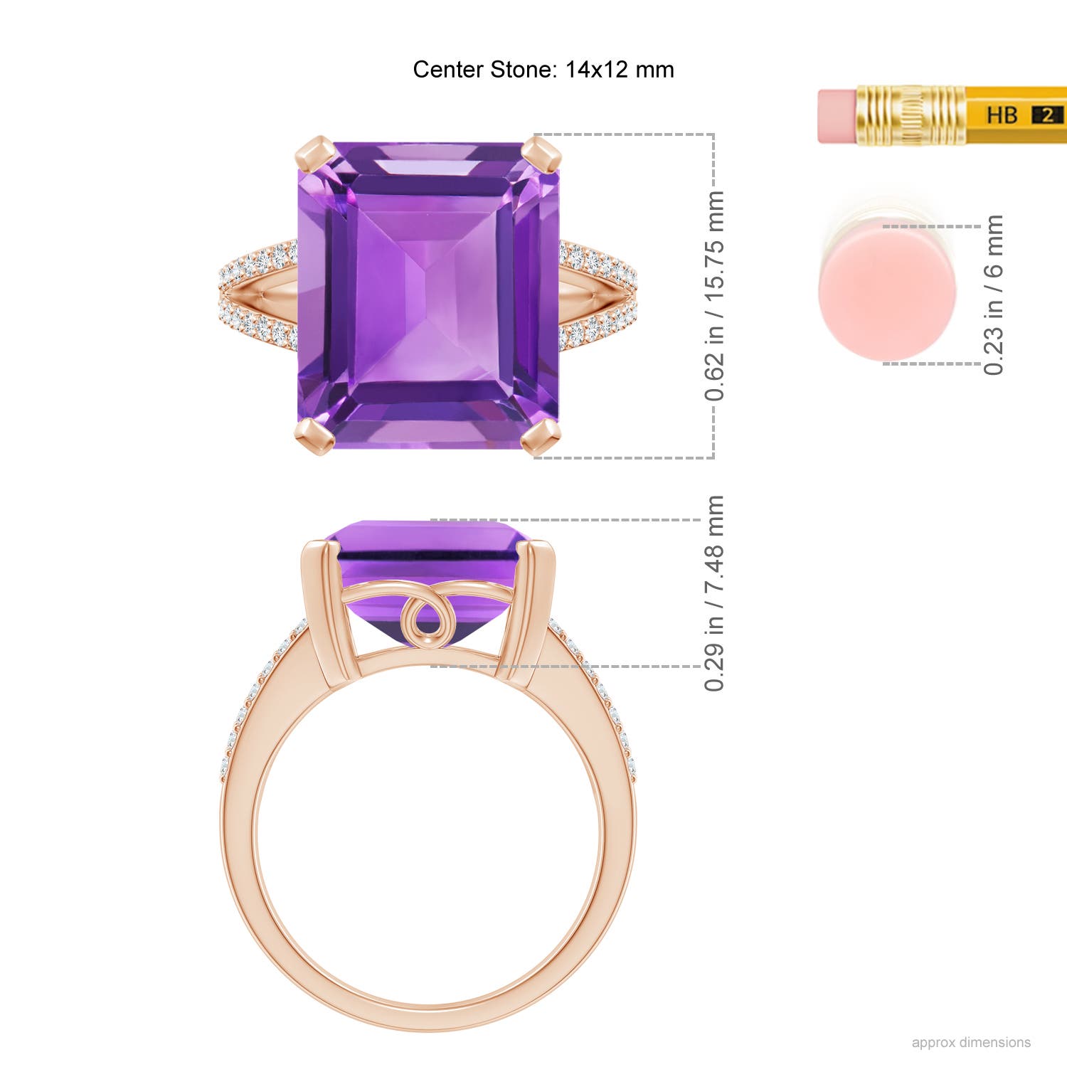 AA - Amethyst / 9.82 CT / 14 KT Rose Gold