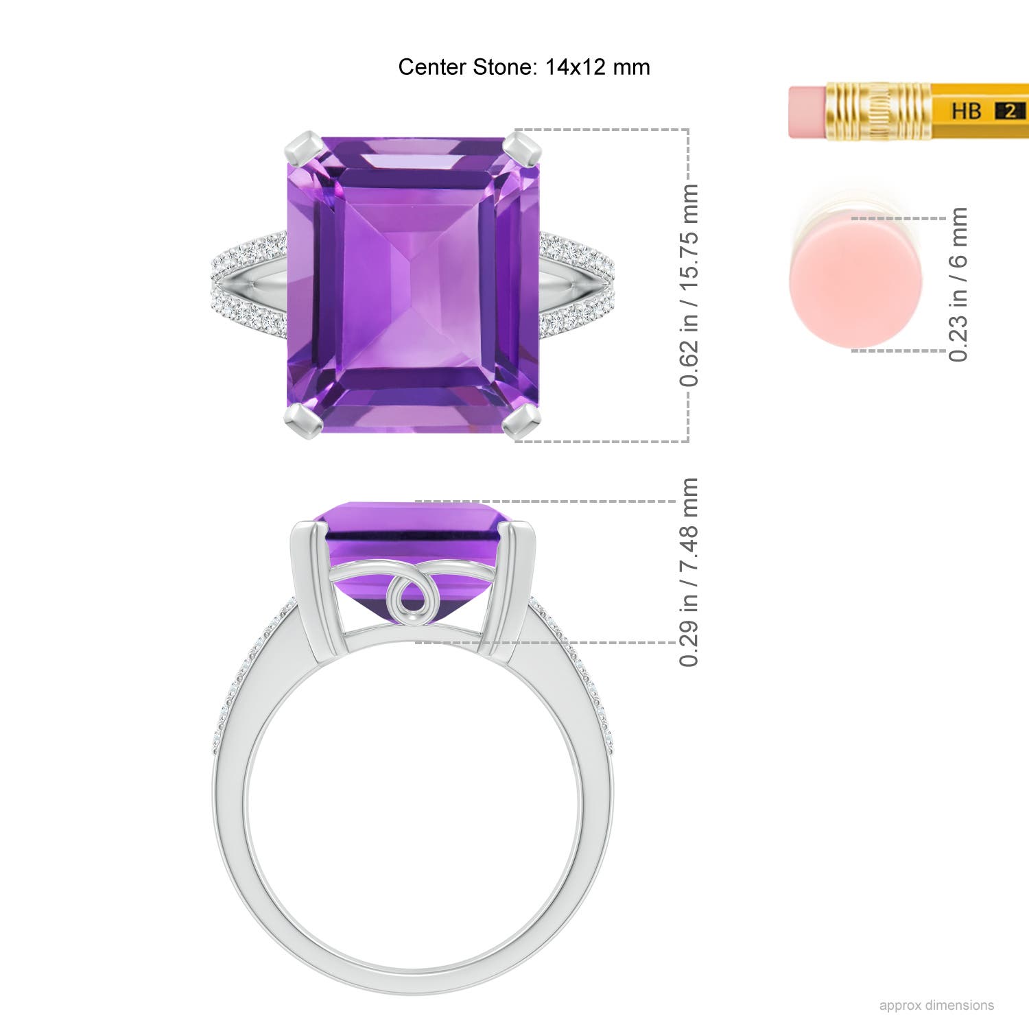 AA - Amethyst / 9.82 CT / 14 KT White Gold