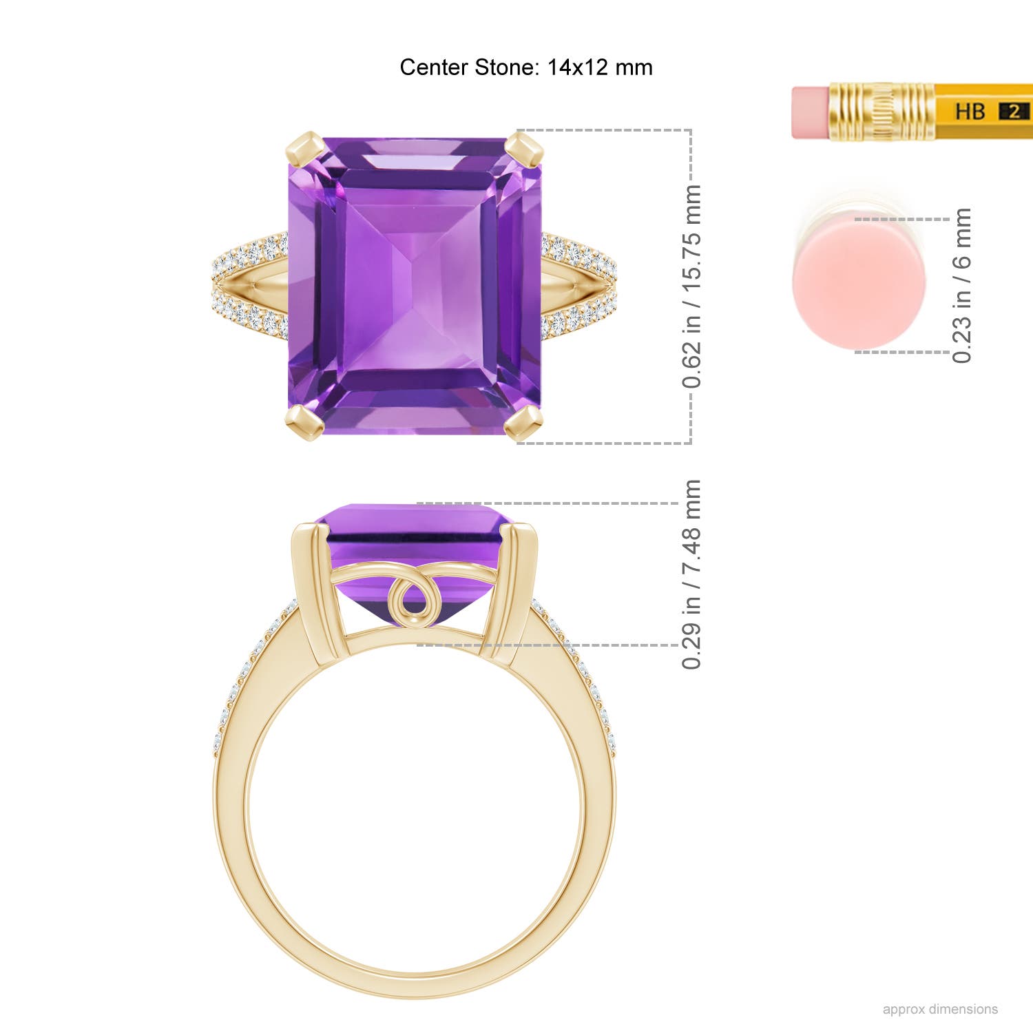 AA - Amethyst / 9.82 CT / 14 KT Yellow Gold