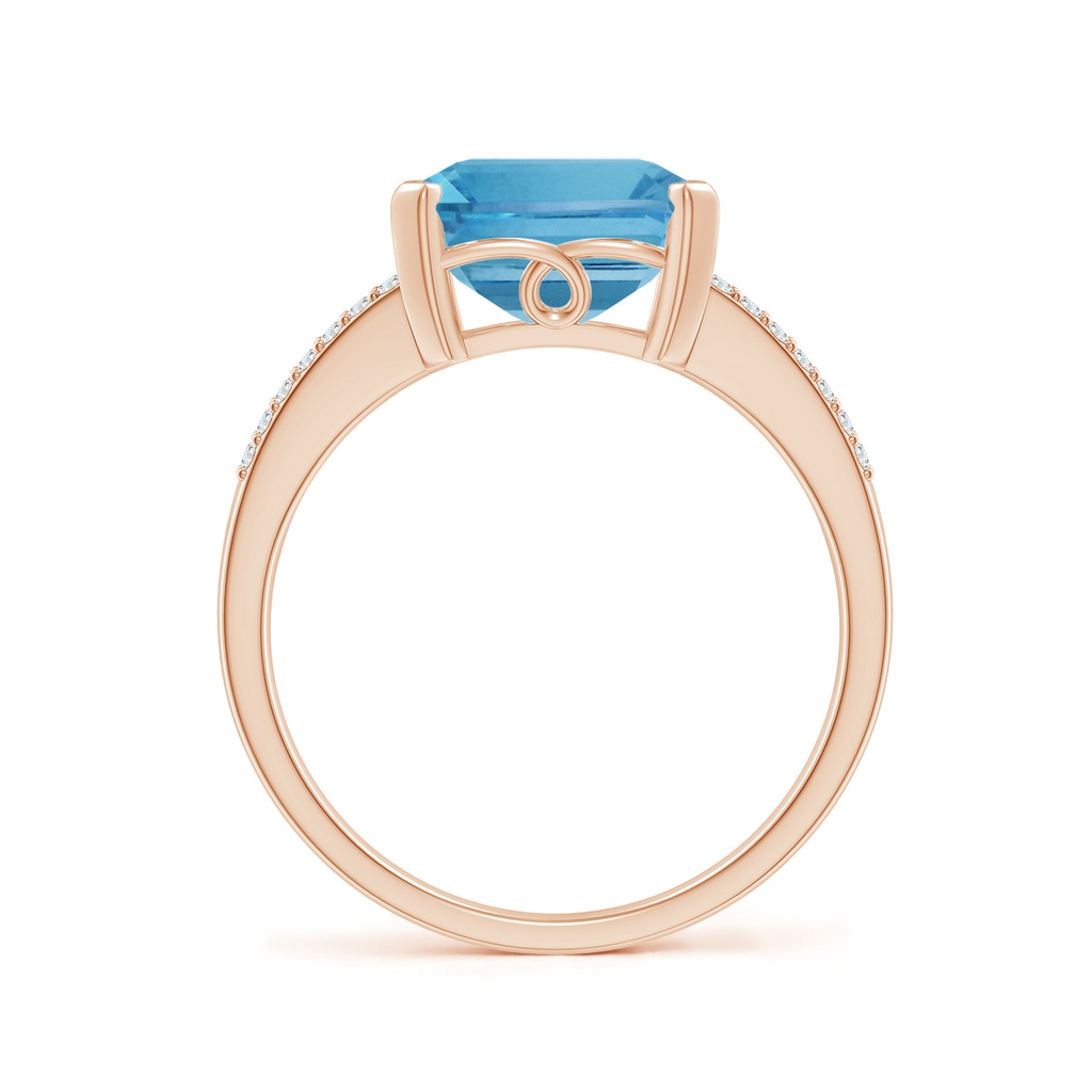 10.15x8.13x4.77mm AAAA GIA Certified Emerald-Cut Aquamarine Cocktail Ring in Rose Gold Side 199
