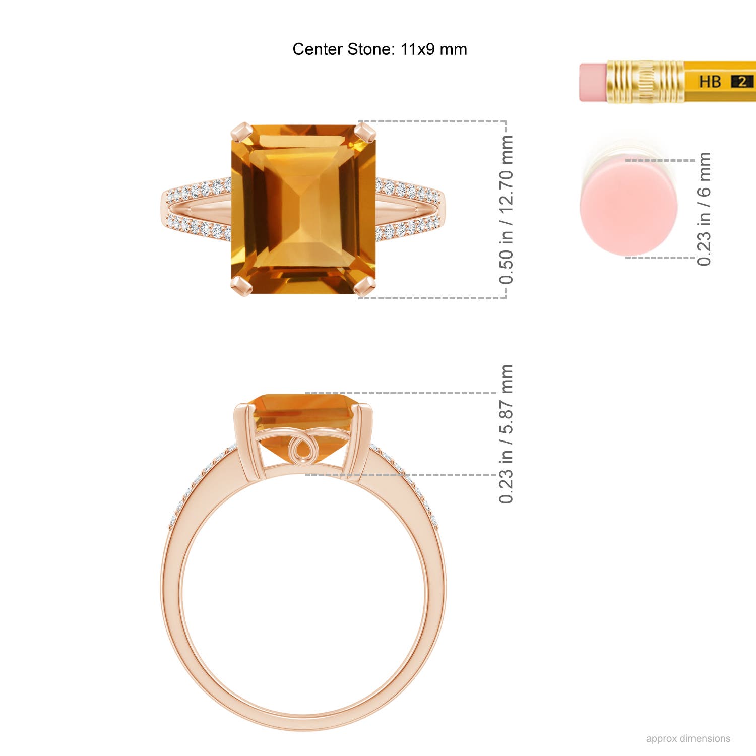 AA - Citrine / 4.34 CT / 14 KT Rose Gold