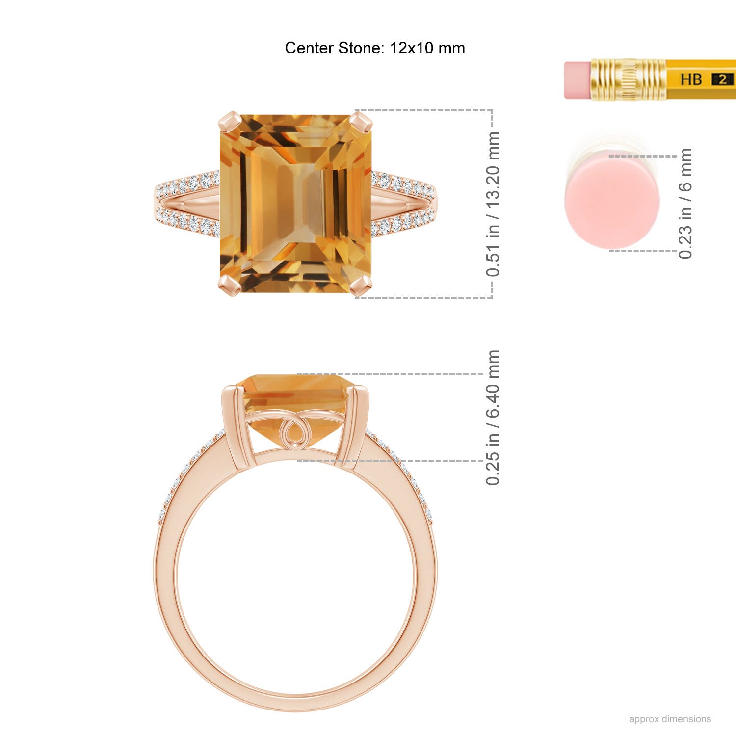 A - Citrine / 5.77 CT / 14 KT Rose Gold