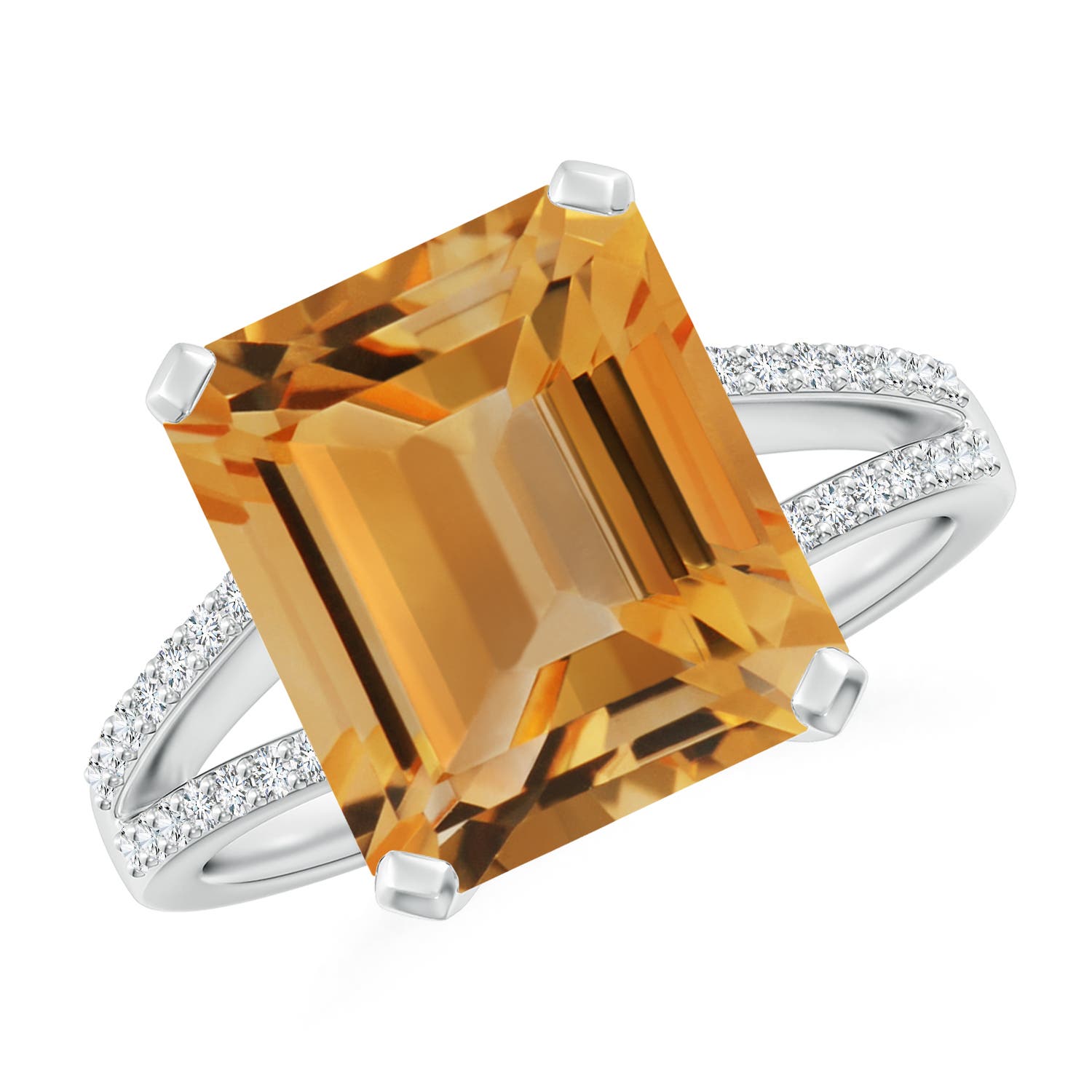 A - Citrine / 5.77 CT / 14 KT White Gold