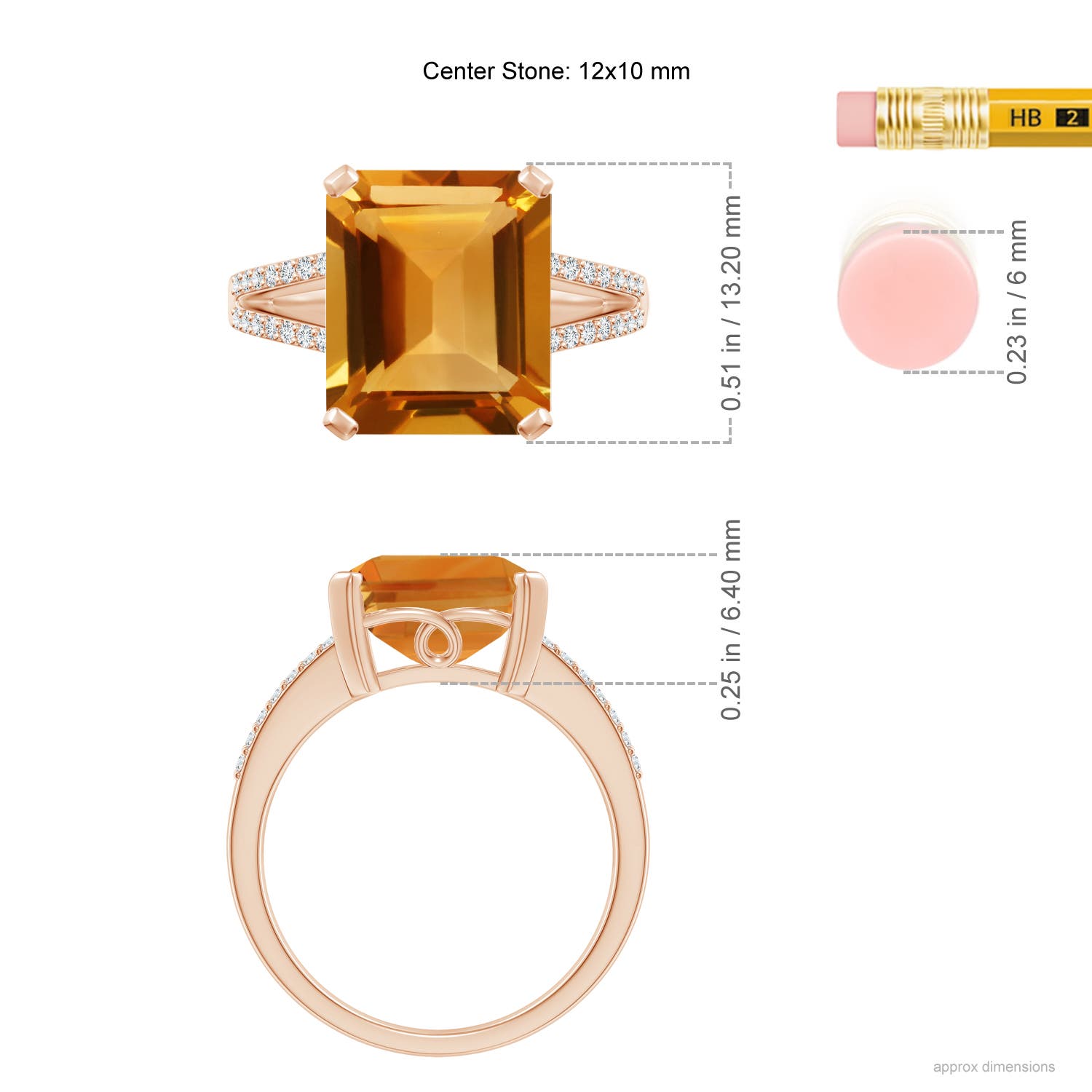 AA - Citrine / 5.77 CT / 14 KT Rose Gold