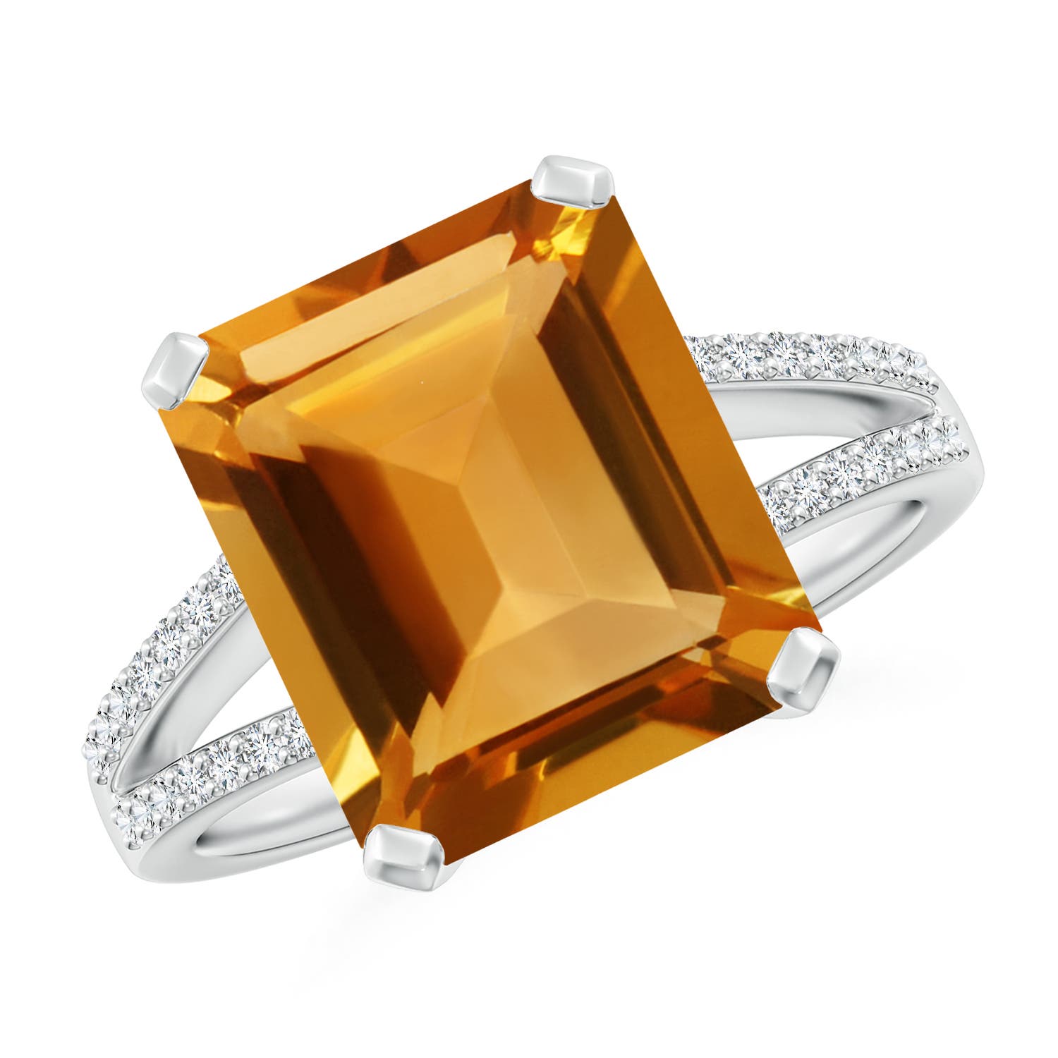 AA - Citrine / 5.77 CT / 14 KT White Gold