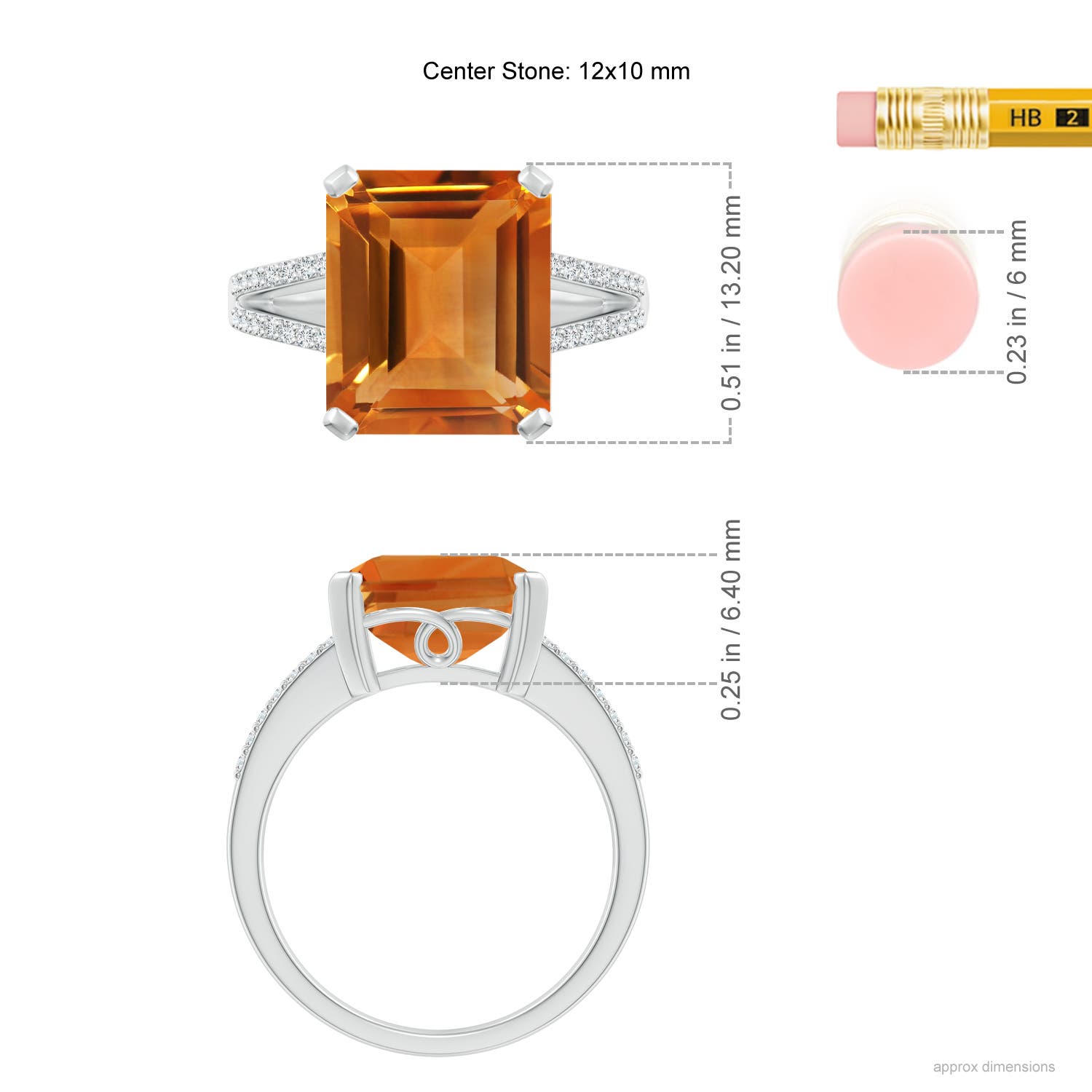 AAA - Citrine / 5.77 CT / 14 KT White Gold