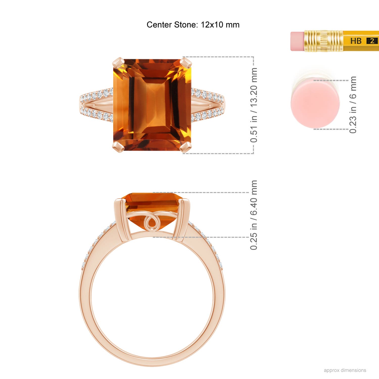 AAAA - Citrine / 5.77 CT / 14 KT Rose Gold