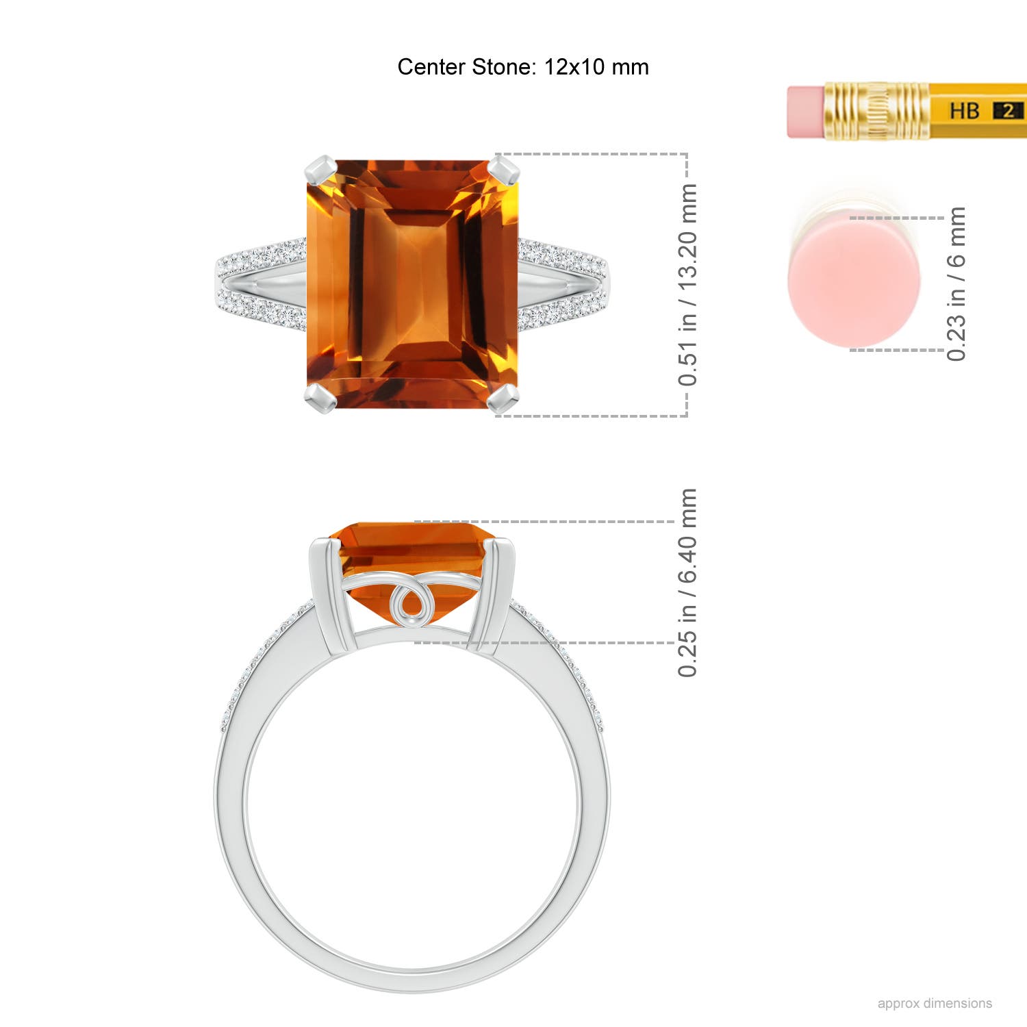 AAAA - Citrine / 5.77 CT / 14 KT White Gold