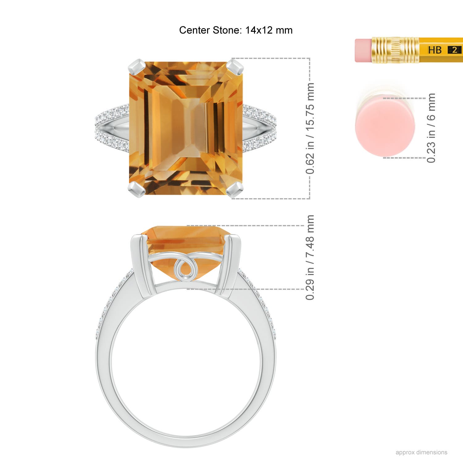 A - Citrine / 9.82 CT / 14 KT White Gold