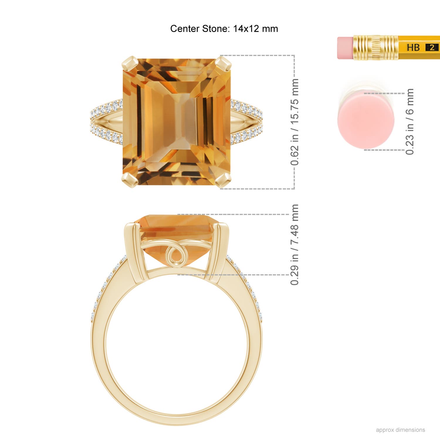 A - Citrine / 9.82 CT / 14 KT Yellow Gold