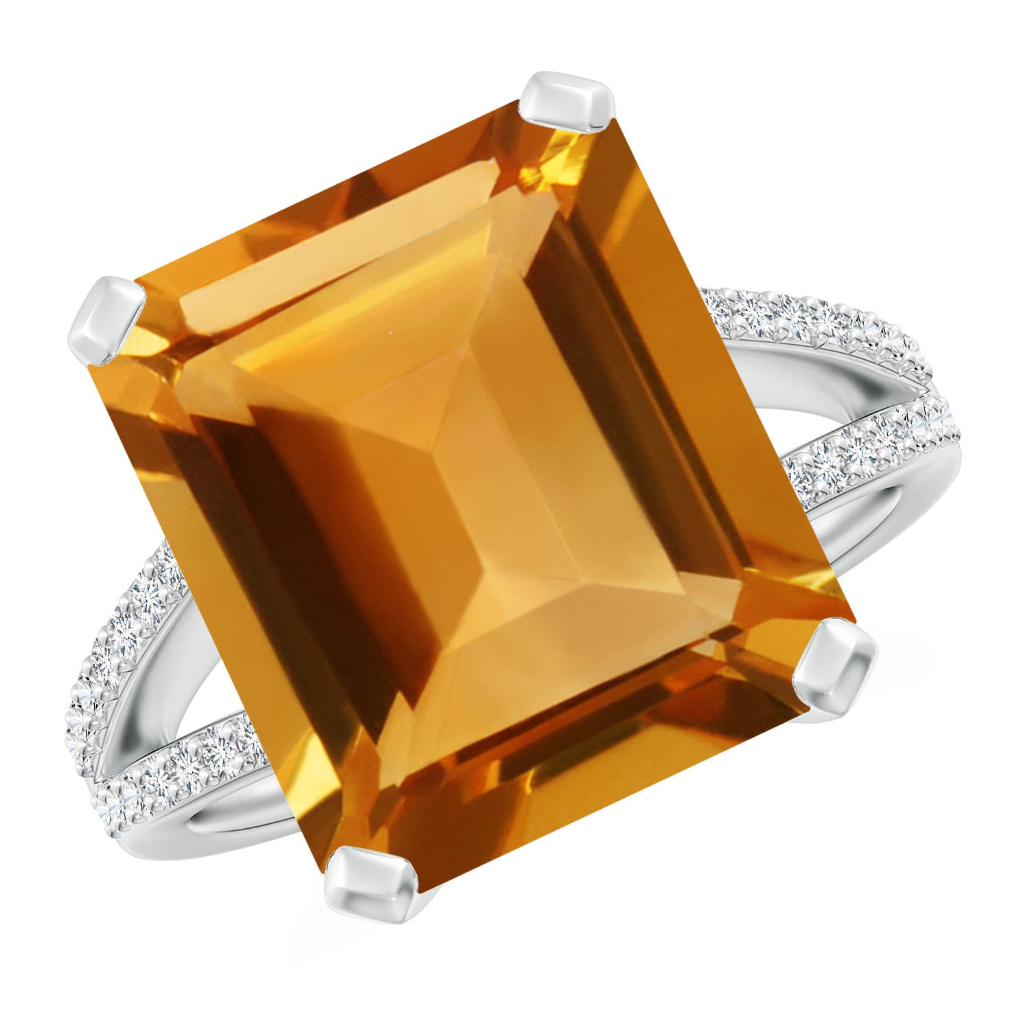 AA - Citrine / 9.82 CT / 14 KT White Gold