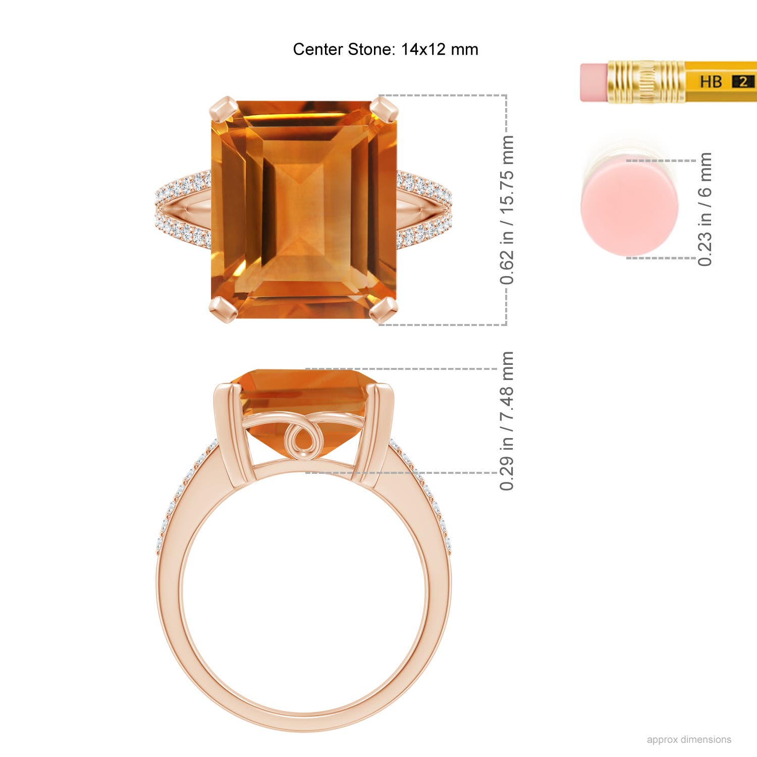 AAA - Citrine / 9.82 CT / 14 KT Rose Gold