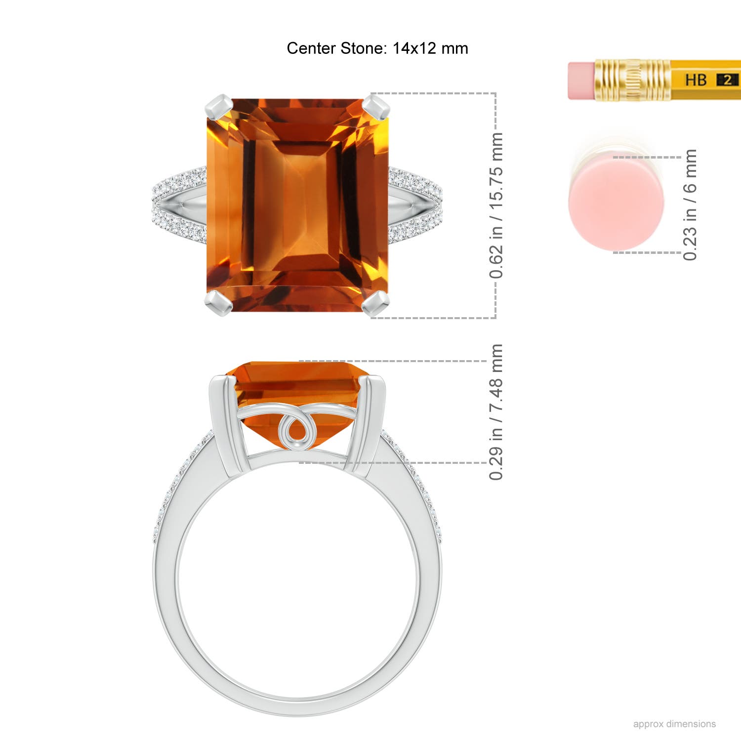 AAAA - Citrine / 9.82 CT / 14 KT White Gold