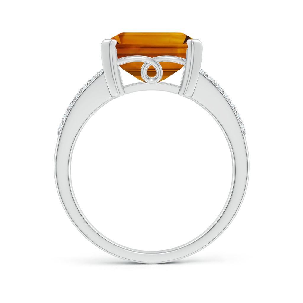 12.14x9.12x5.42mm AAAA GIA Certified Emerald-Cut Citrine Cocktail Ring in 18K White Gold Side 199