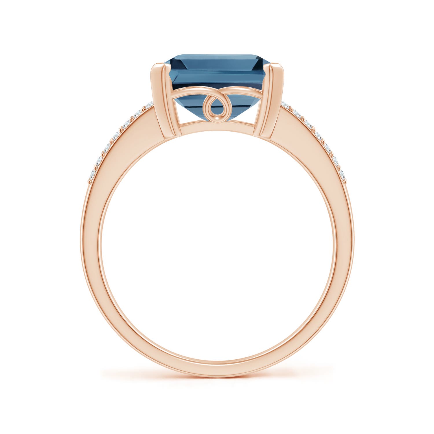 A - London Blue Topaz / 5.74 CT / 14 KT Rose Gold