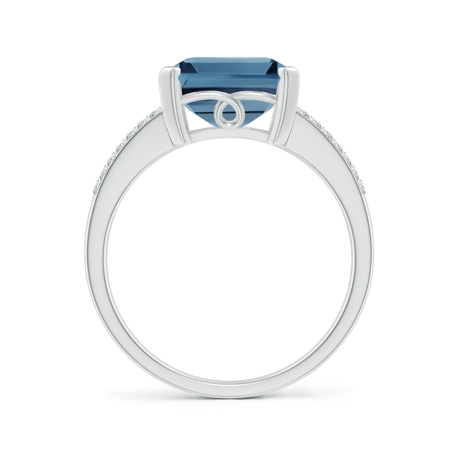 A - London Blue Topaz / 5.74 CT / 14 KT White Gold