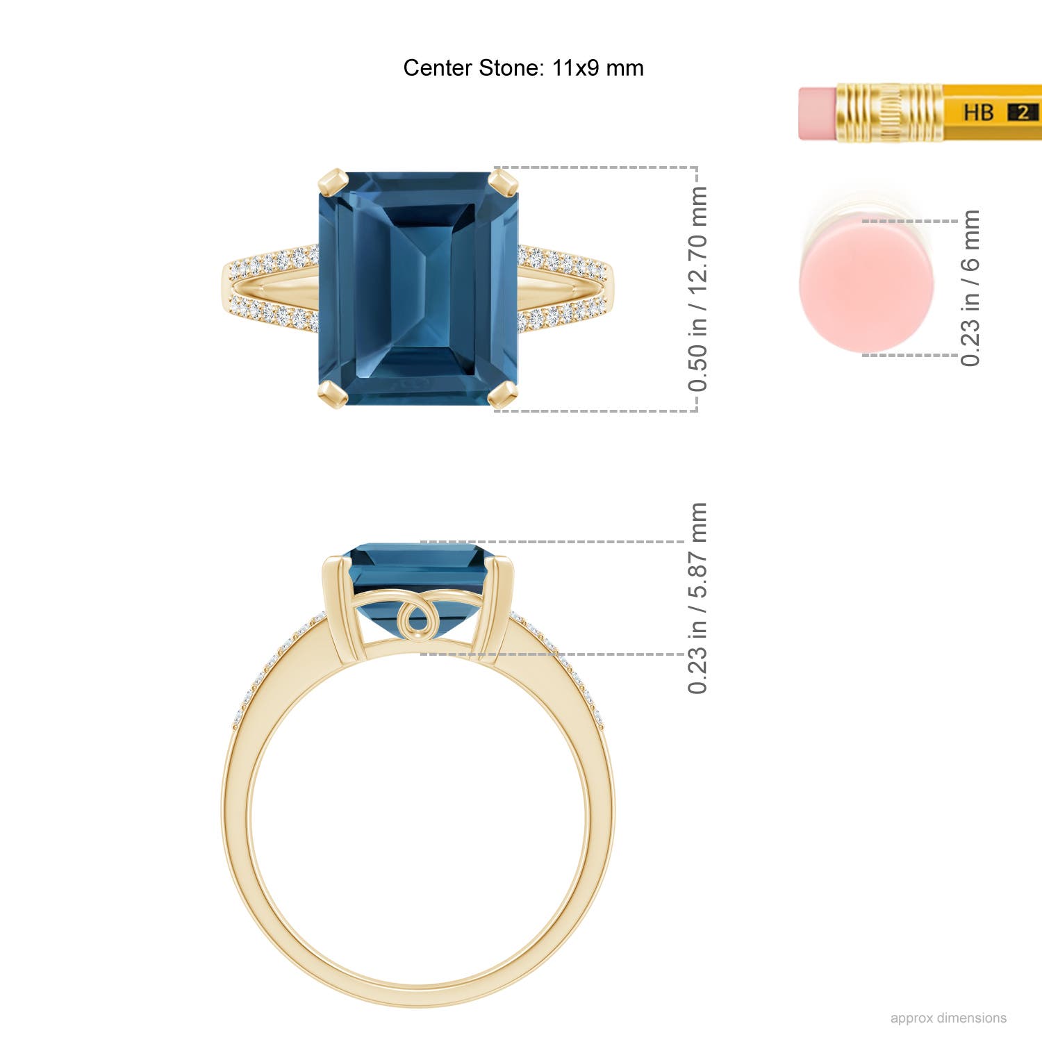 AA - London Blue Topaz / 5.74 CT / 14 KT Yellow Gold