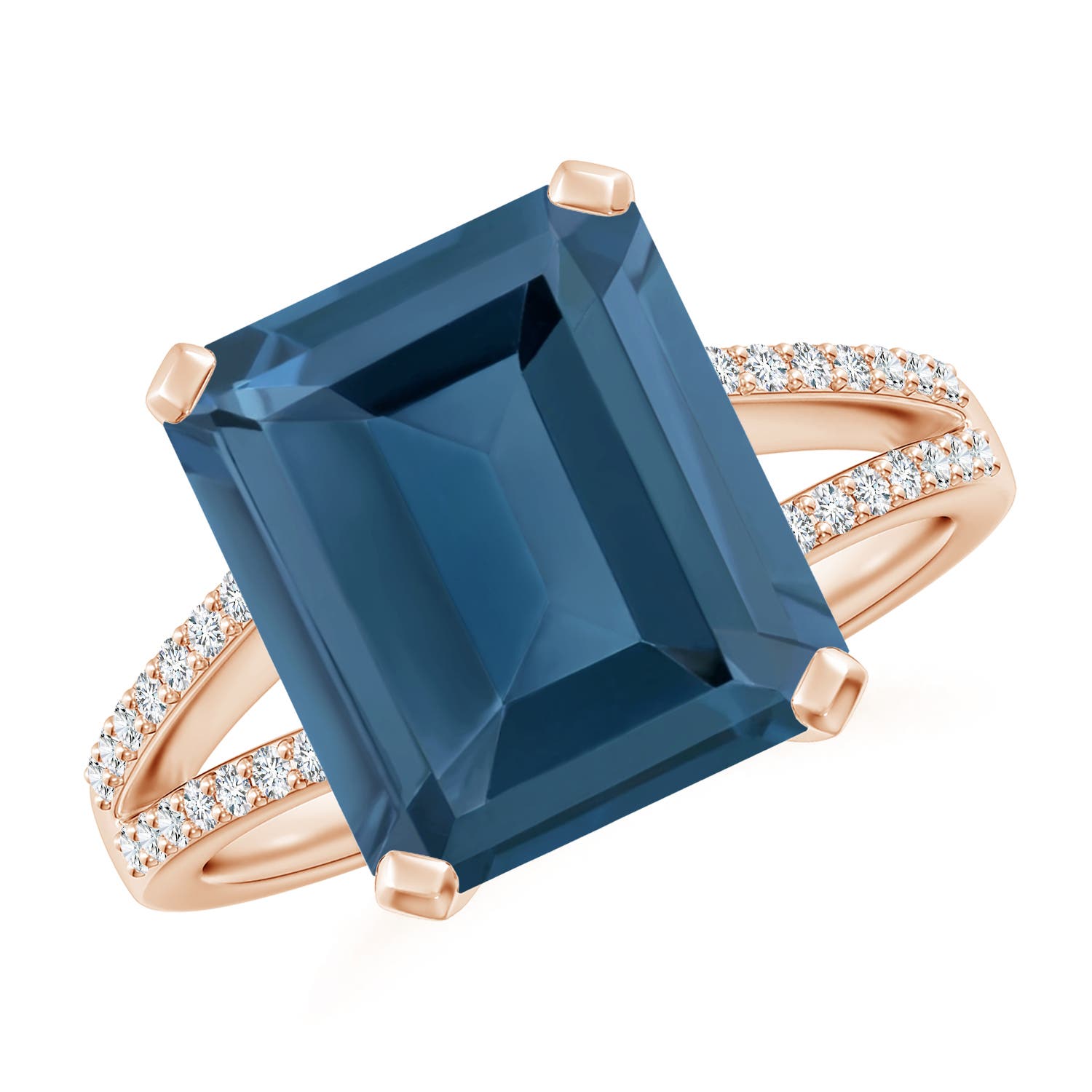 A - London Blue Topaz / 7.37 CT / 14 KT Rose Gold