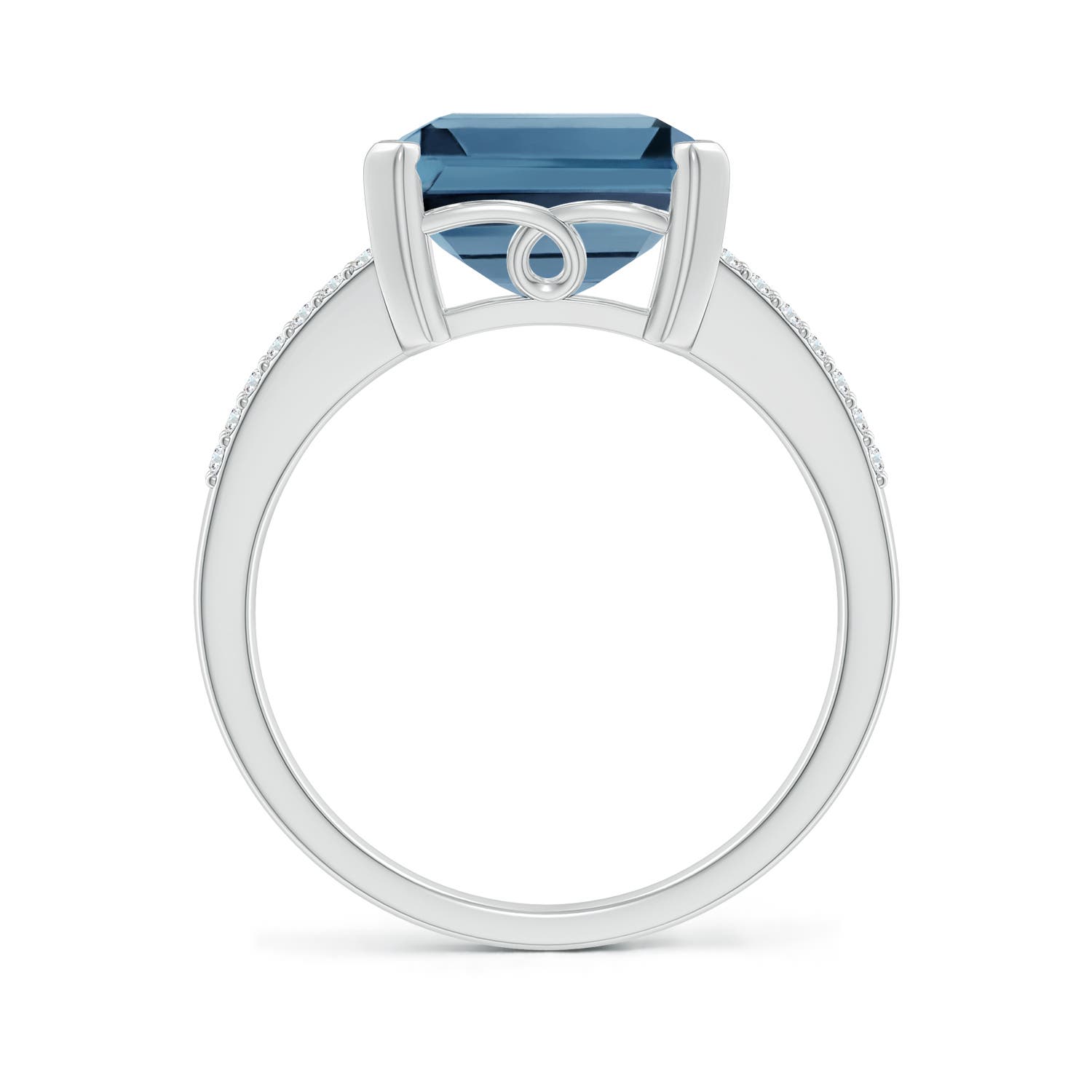 A - London Blue Topaz / 7.37 CT / 14 KT White Gold