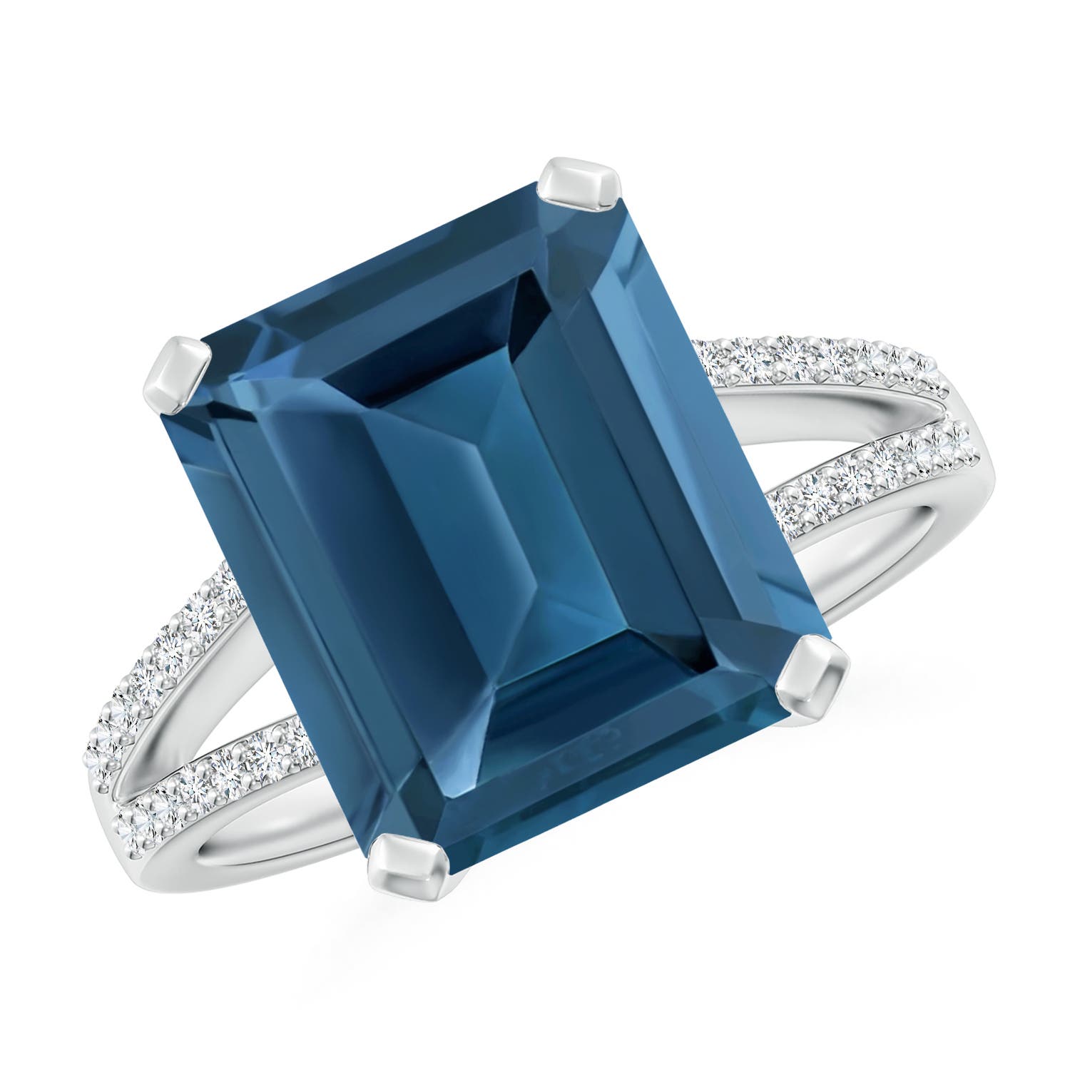 AA - London Blue Topaz / 7.37 CT / 14 KT White Gold