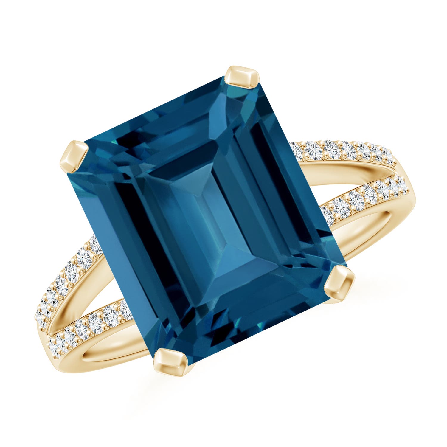 AAA - London Blue Topaz / 7.37 CT / 14 KT Yellow Gold