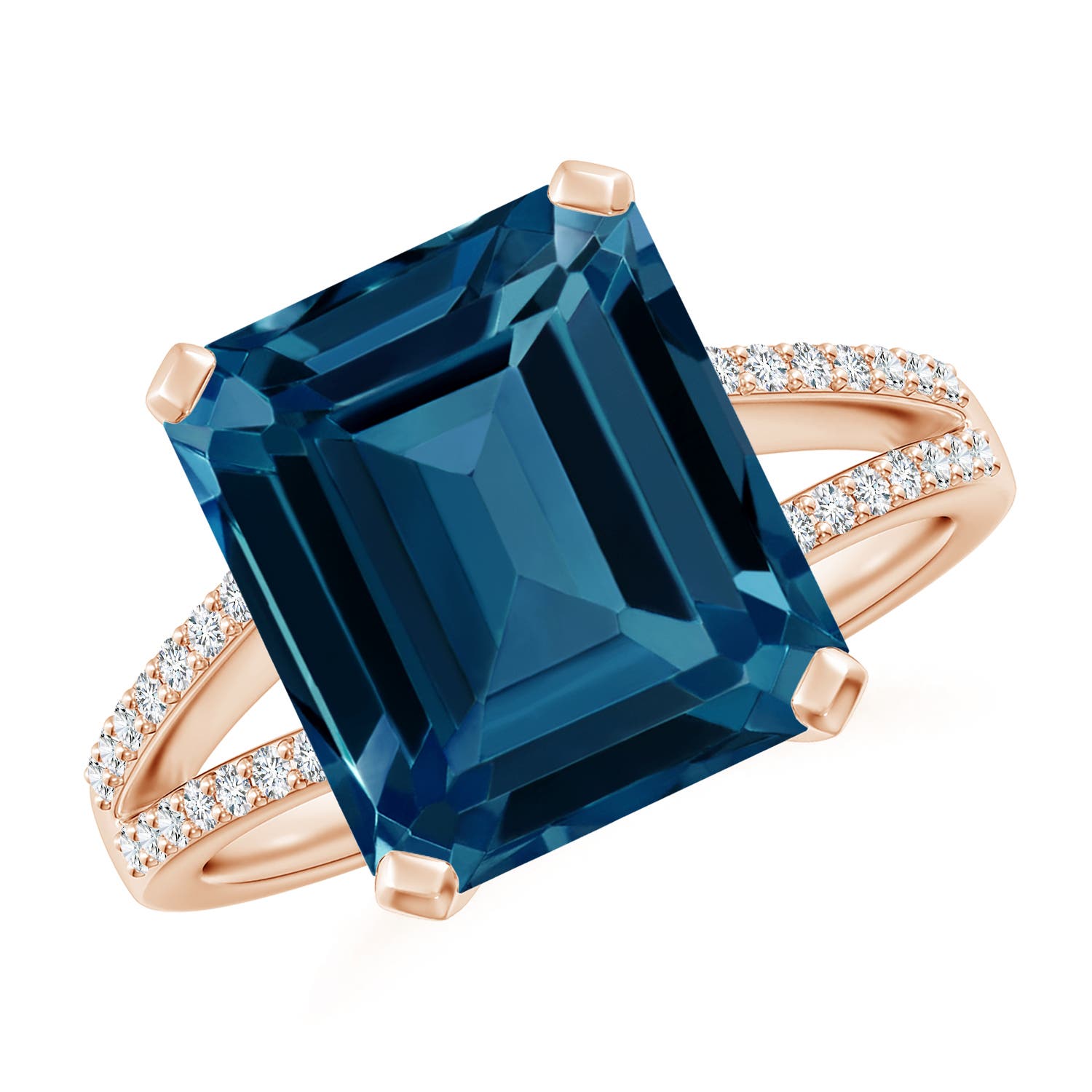 AAAA - London Blue Topaz / 7.37 CT / 14 KT Rose Gold