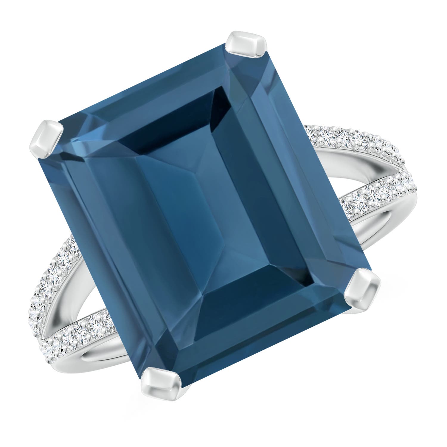 A - London Blue Topaz / 12.22 CT / 14 KT White Gold