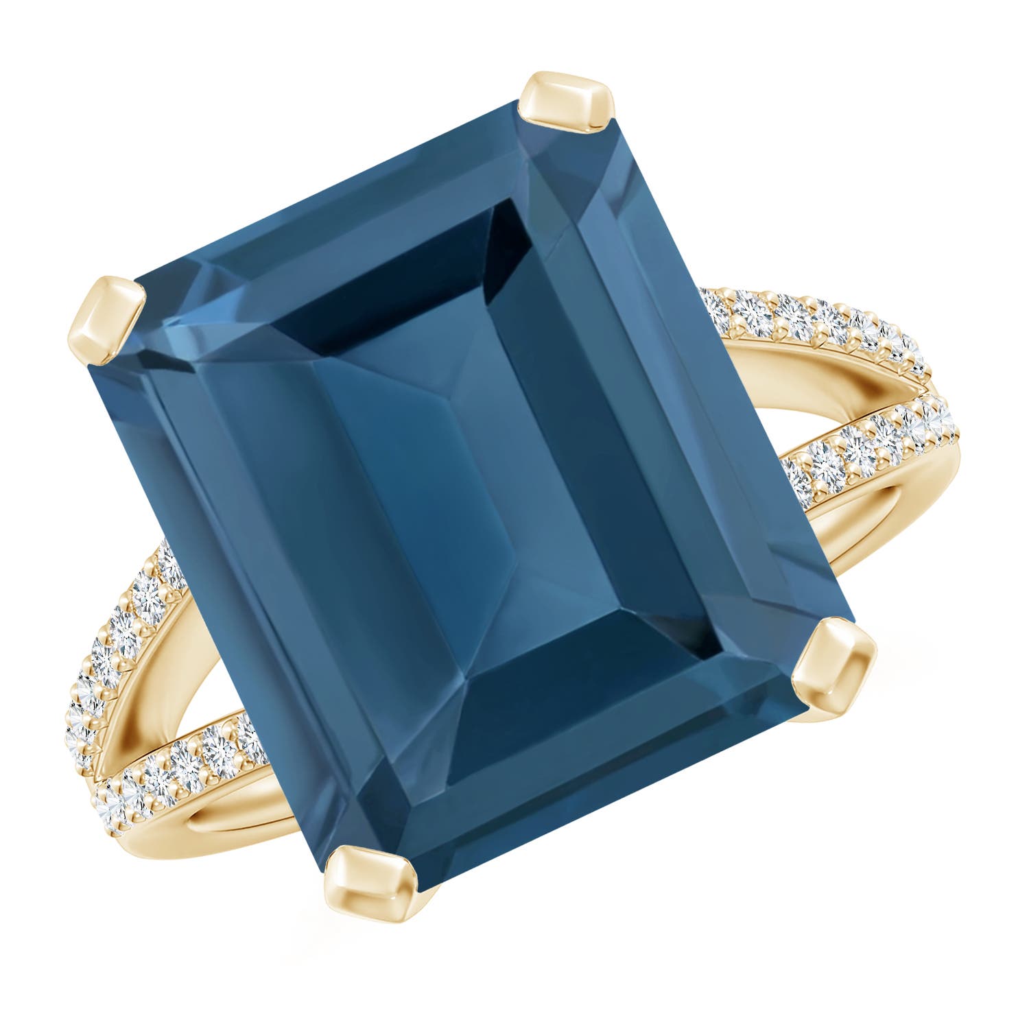 A - London Blue Topaz / 12.22 CT / 14 KT Yellow Gold