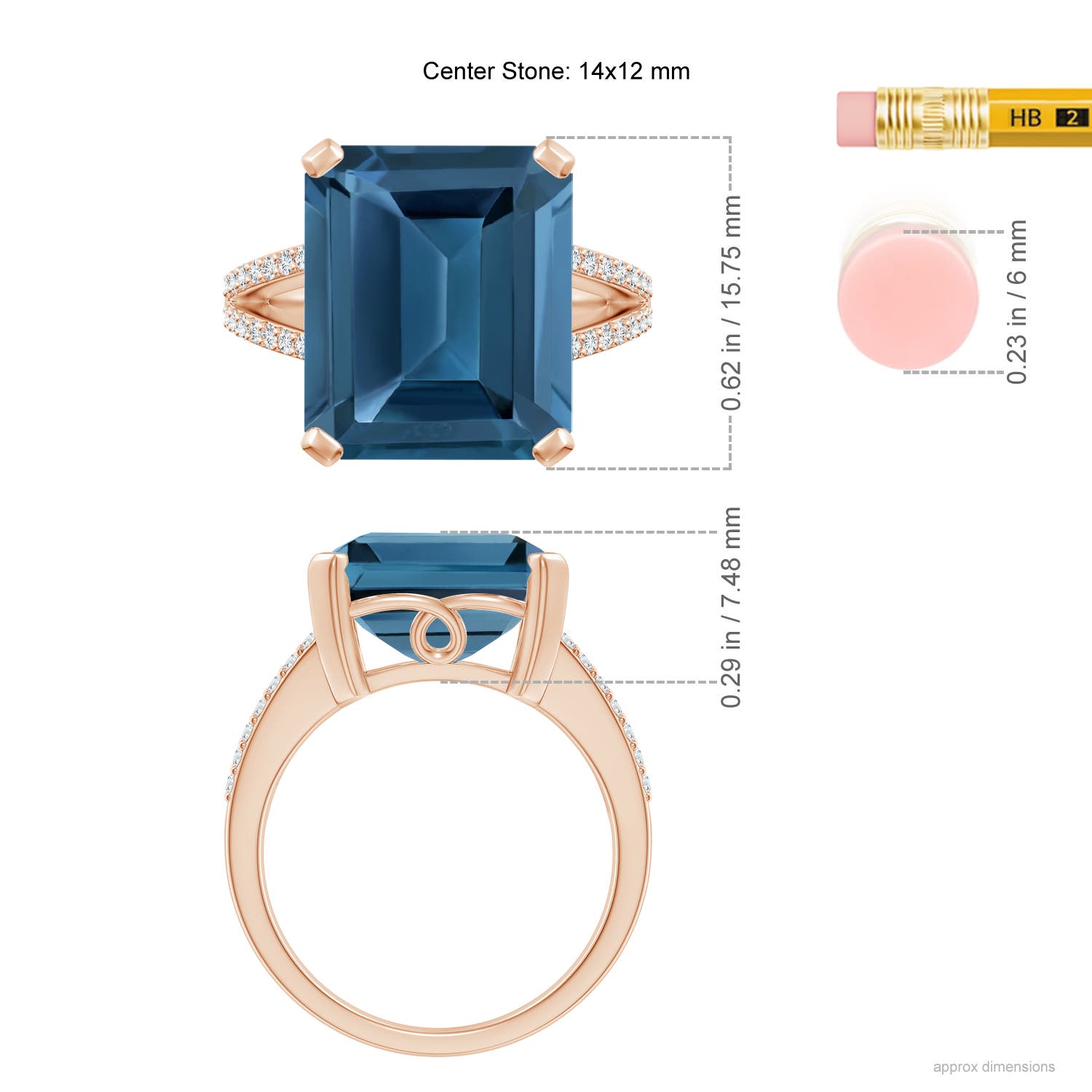 AA - London Blue Topaz / 12.22 CT / 14 KT Rose Gold